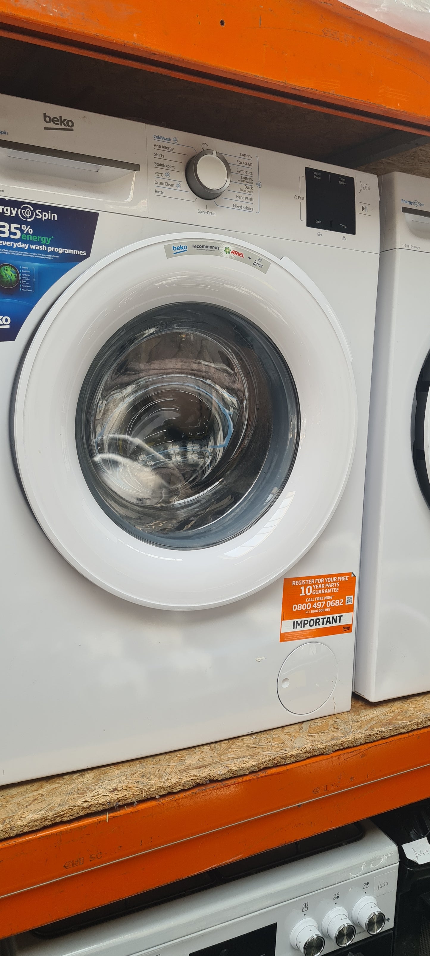 BEKO EnergySpin BM3WT3941W 9 kg 1400 Spin Washing Machine - White
