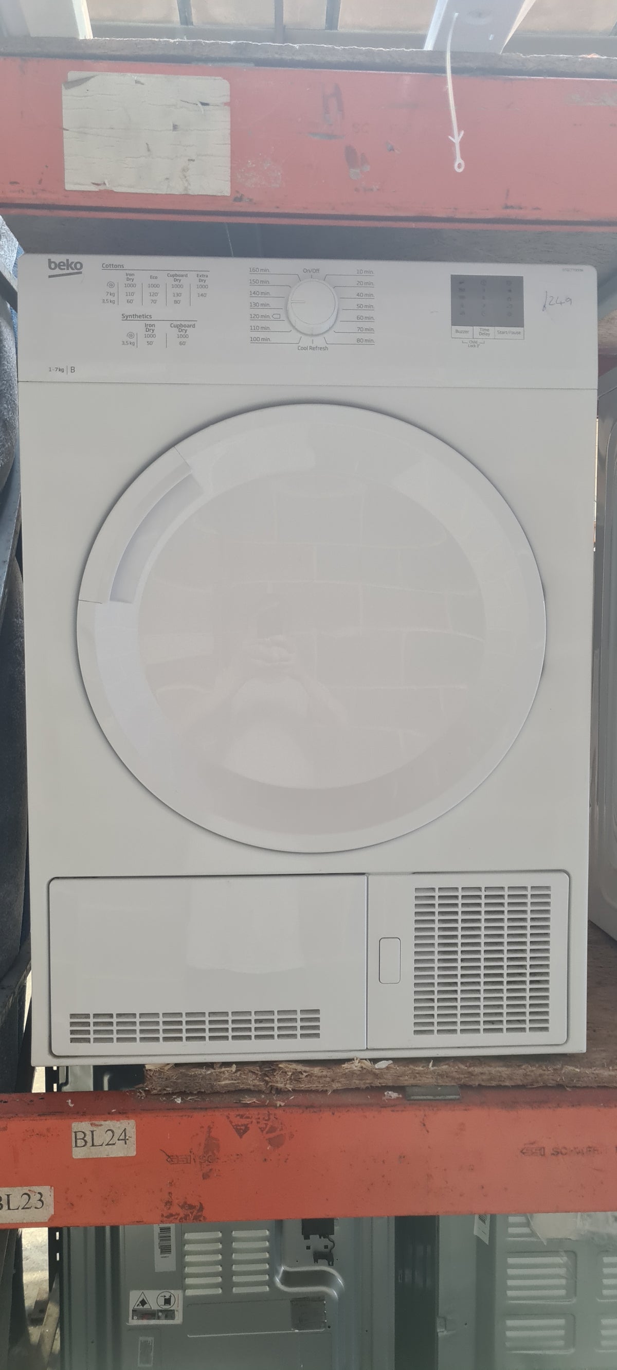 Beko DTGCT7000W 7kg Freestanding Condenser Tumble Dryer - White