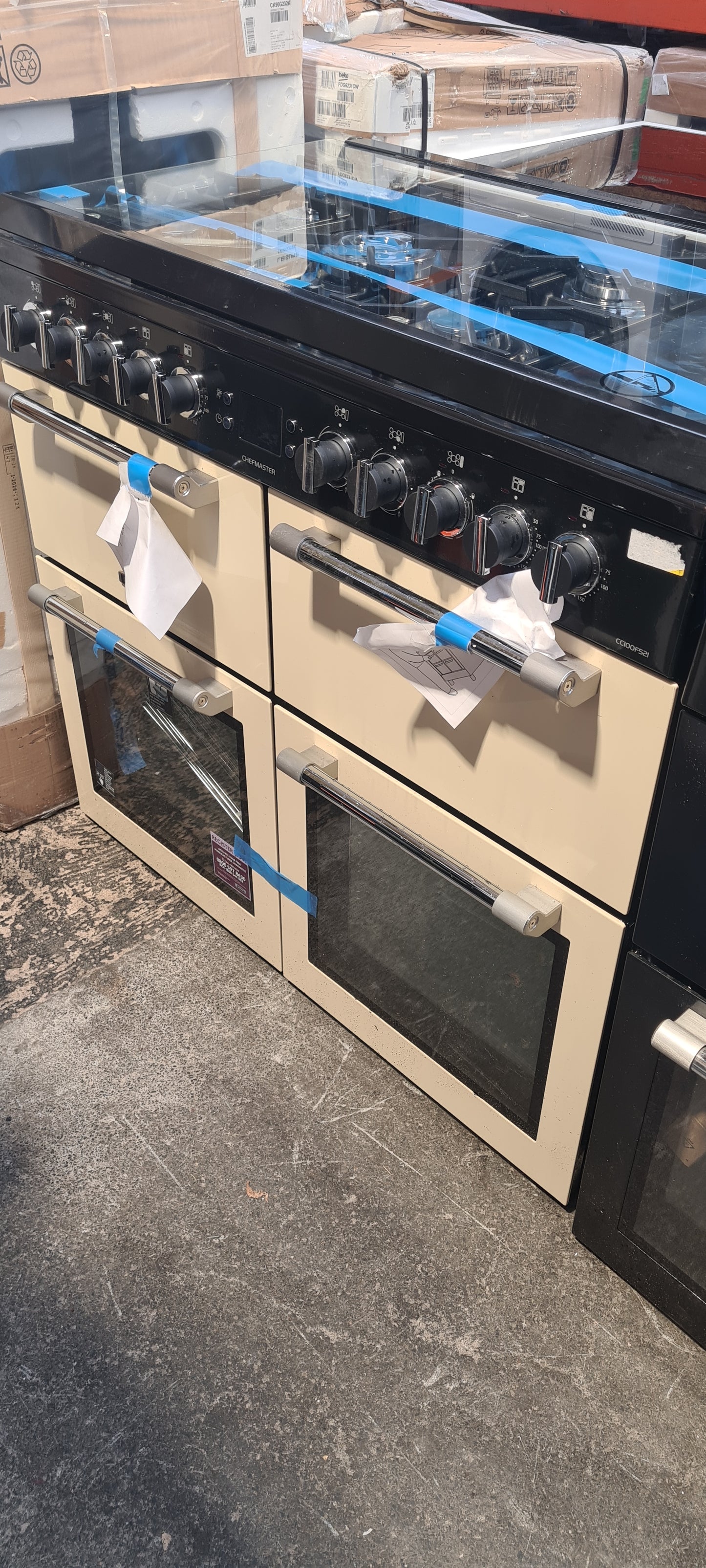 LEISURE Chefmaster CC100F521C 100 cm Dual Fuel Range Cooker - Cream & Black