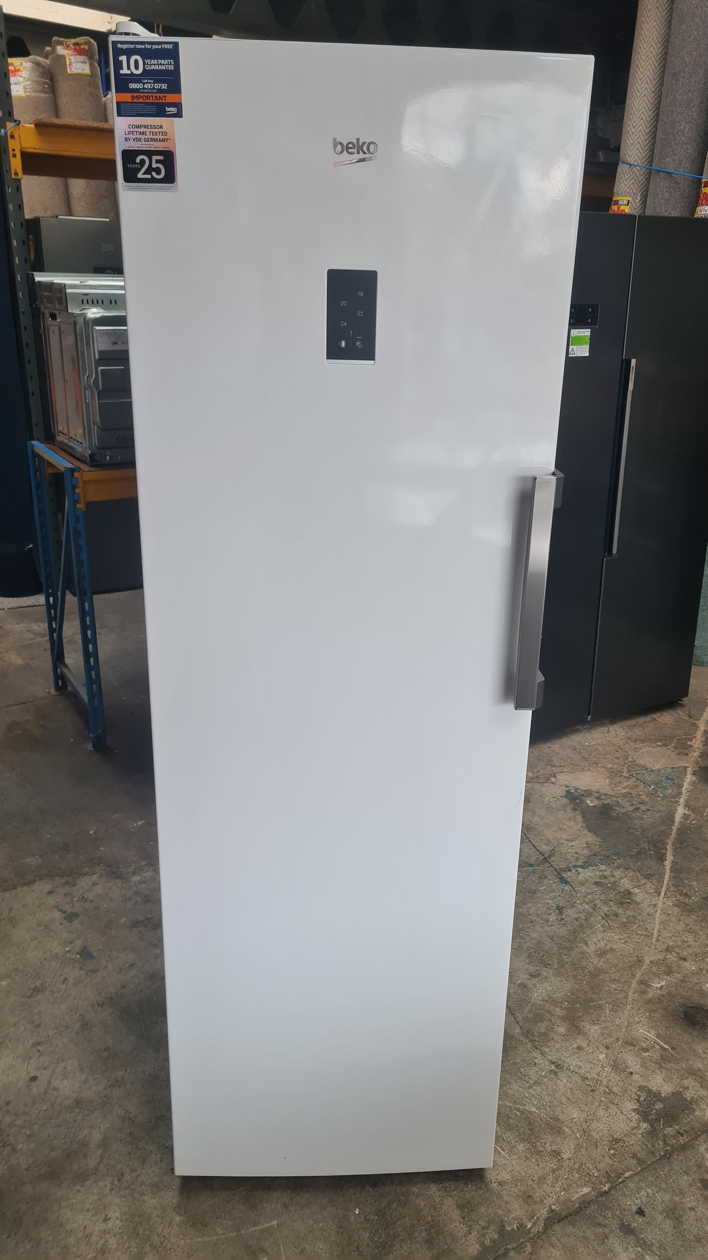 Beko FNP4686W 186cm Frost Free Upright Freezer - White