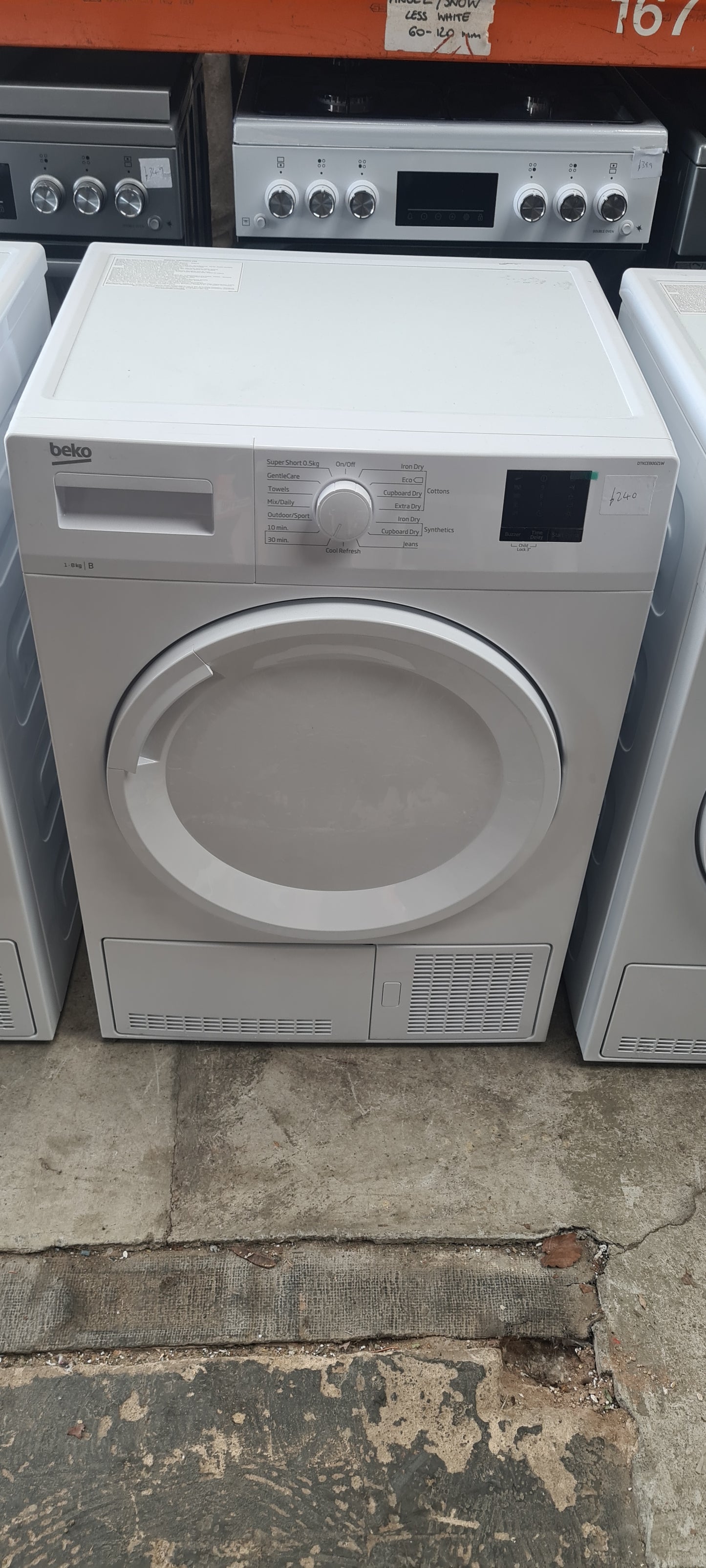 Beko DTKCE80021W 8Kg Condenser Tumble Dryer - White - B Rated