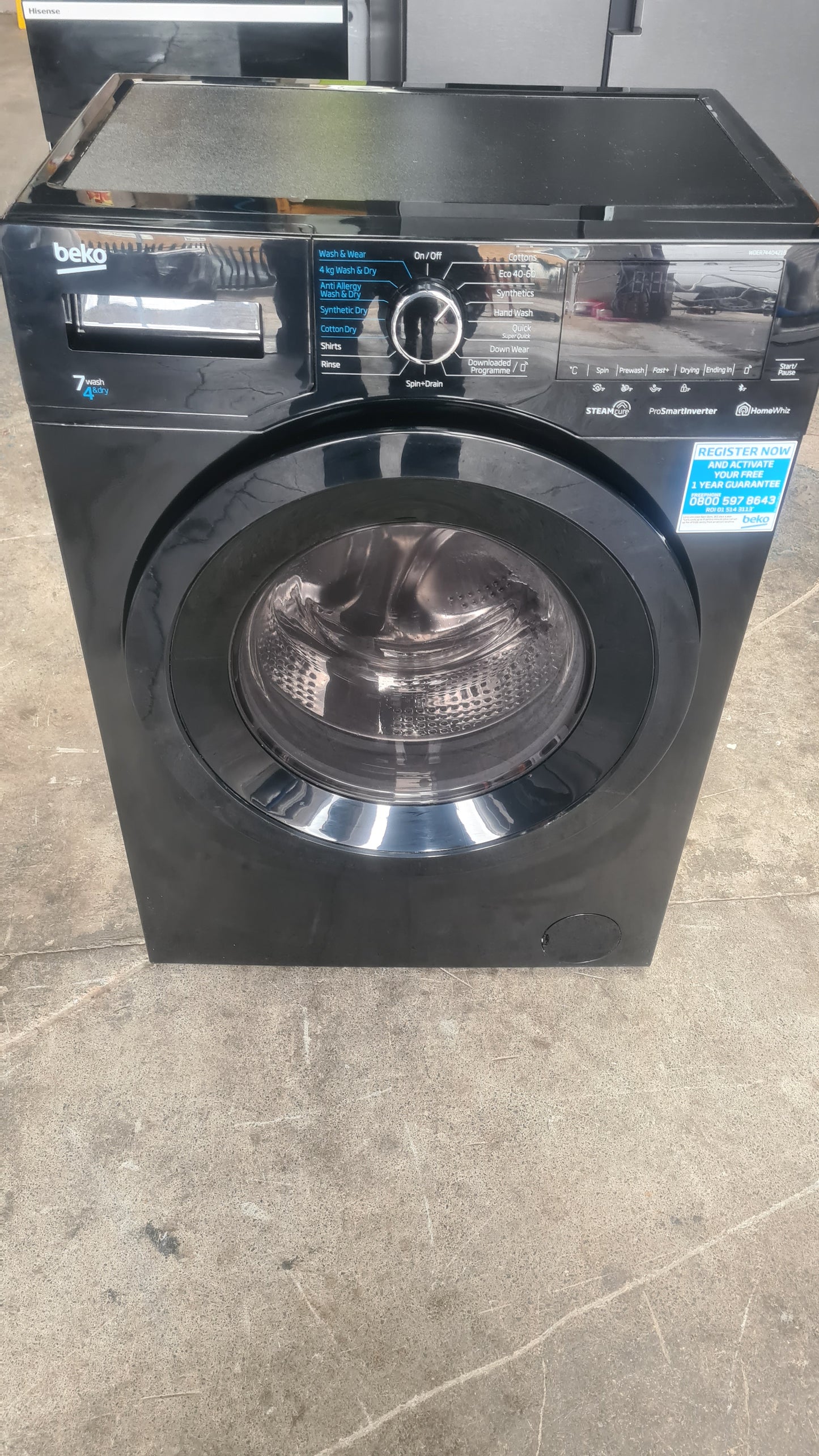 Beko WDER7440421B Freestanding 7Kg Wash / 4Kg Dry Washer Dryer Reconditioned