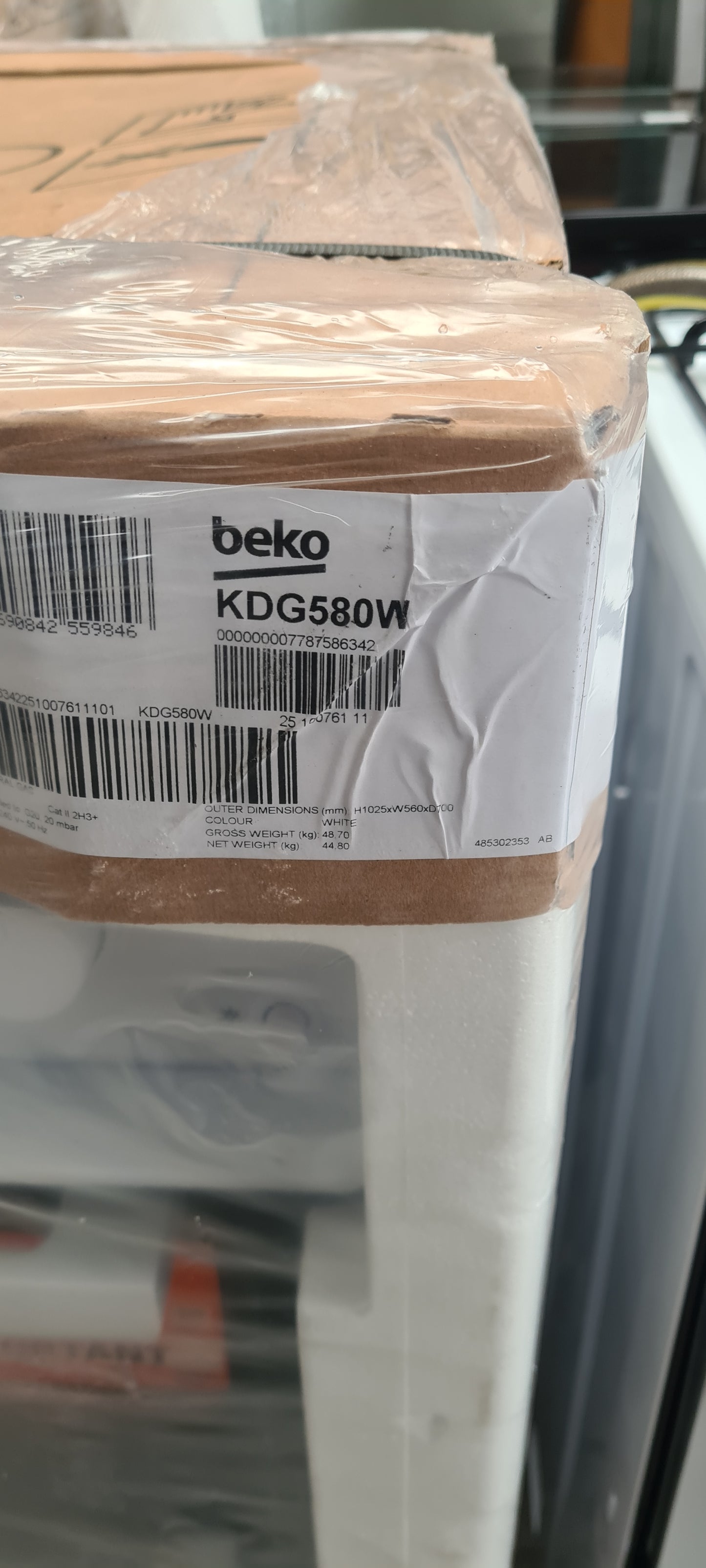 Beko KDG580W 50cm wide Gas Cooker with Gas Grill - White - A+ Rated