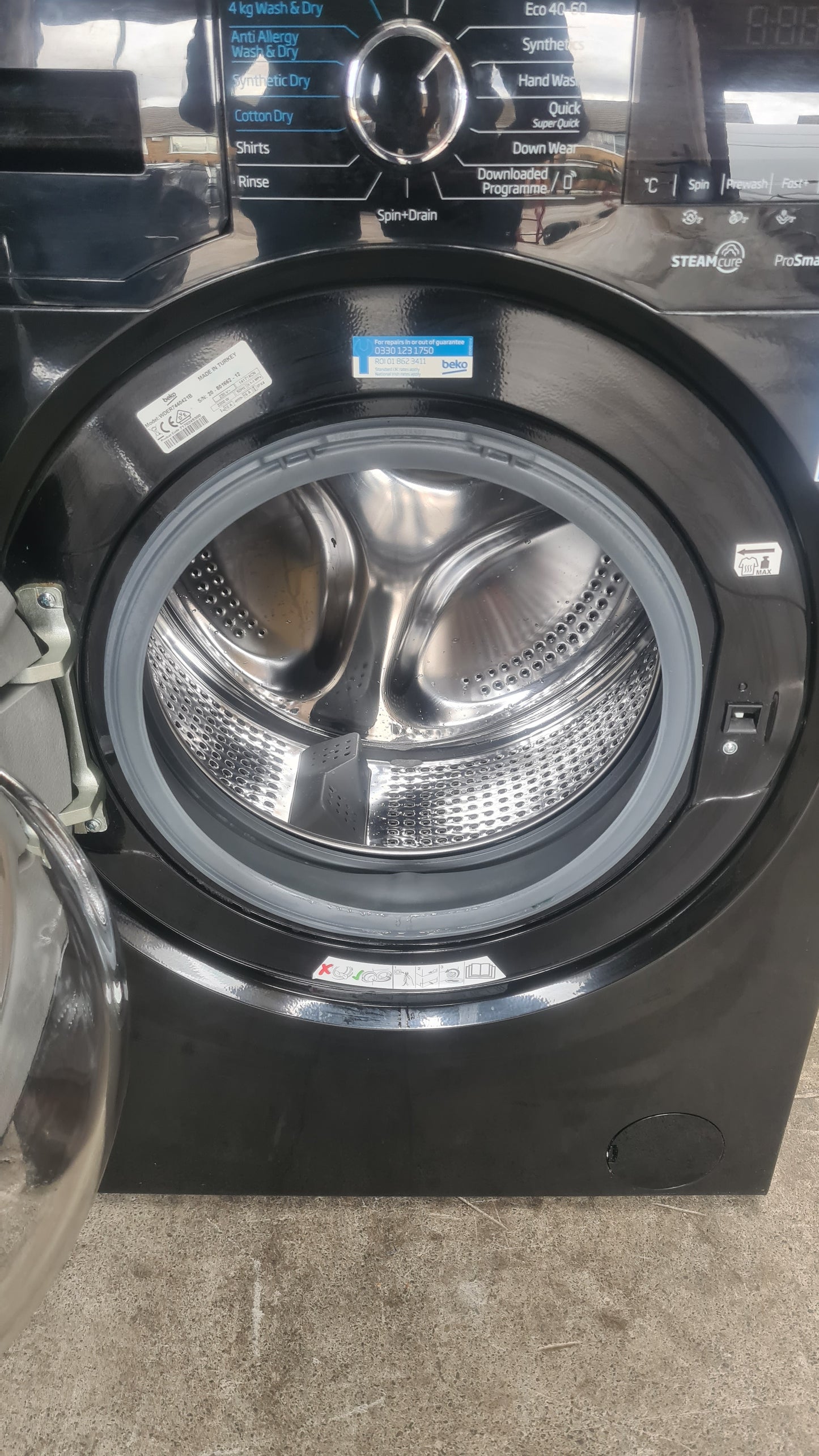 Beko WDER7440421B Freestanding 7Kg Wash / 4Kg Dry Washer Dryer Reconditioned