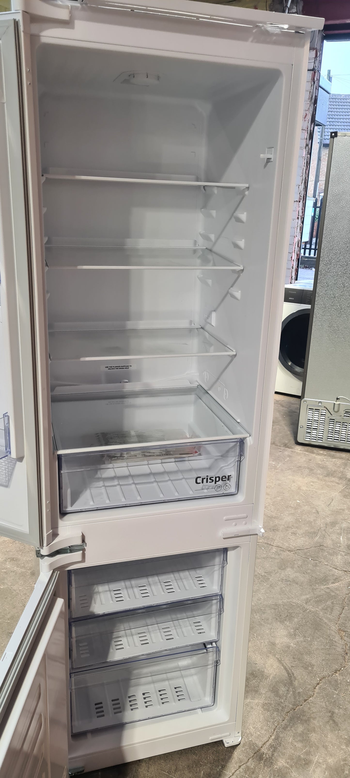 Beko BCFD473 178cm 70/30 Integrated Frost Free Fridge Freezer with Sliding Door Hinge - White