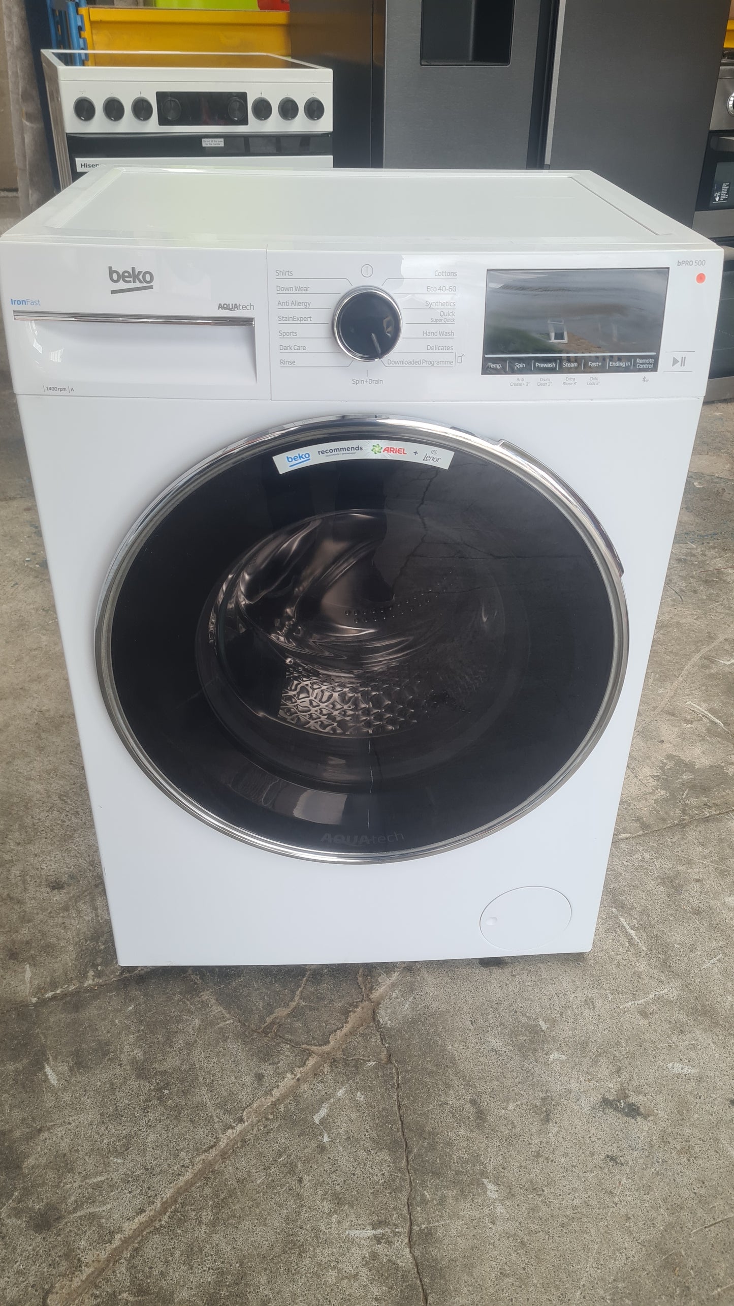 BEKO Pro Aquatech B5W5841AW Bluetooth 8 kg 1400 Spin Washing Machine - White Reconditioned