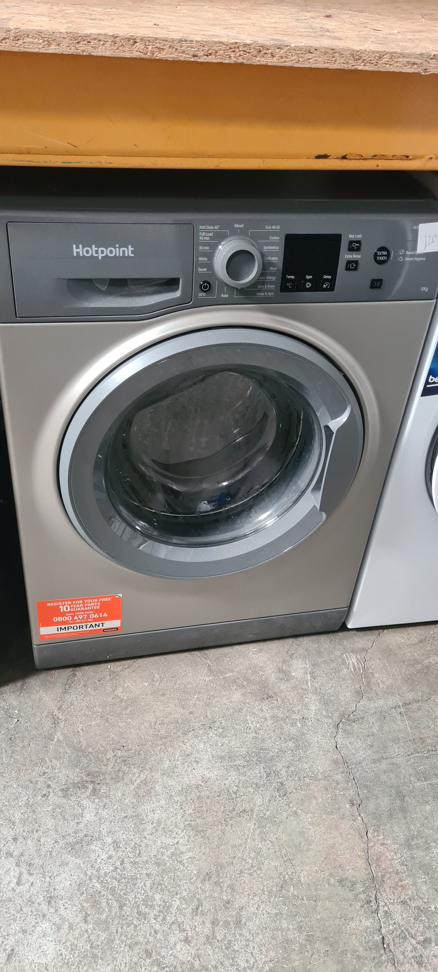 HOTPOINT Anti-stain NSWR 846 GK UK 8 kg 1400 Spin Washing Machine - Graphite