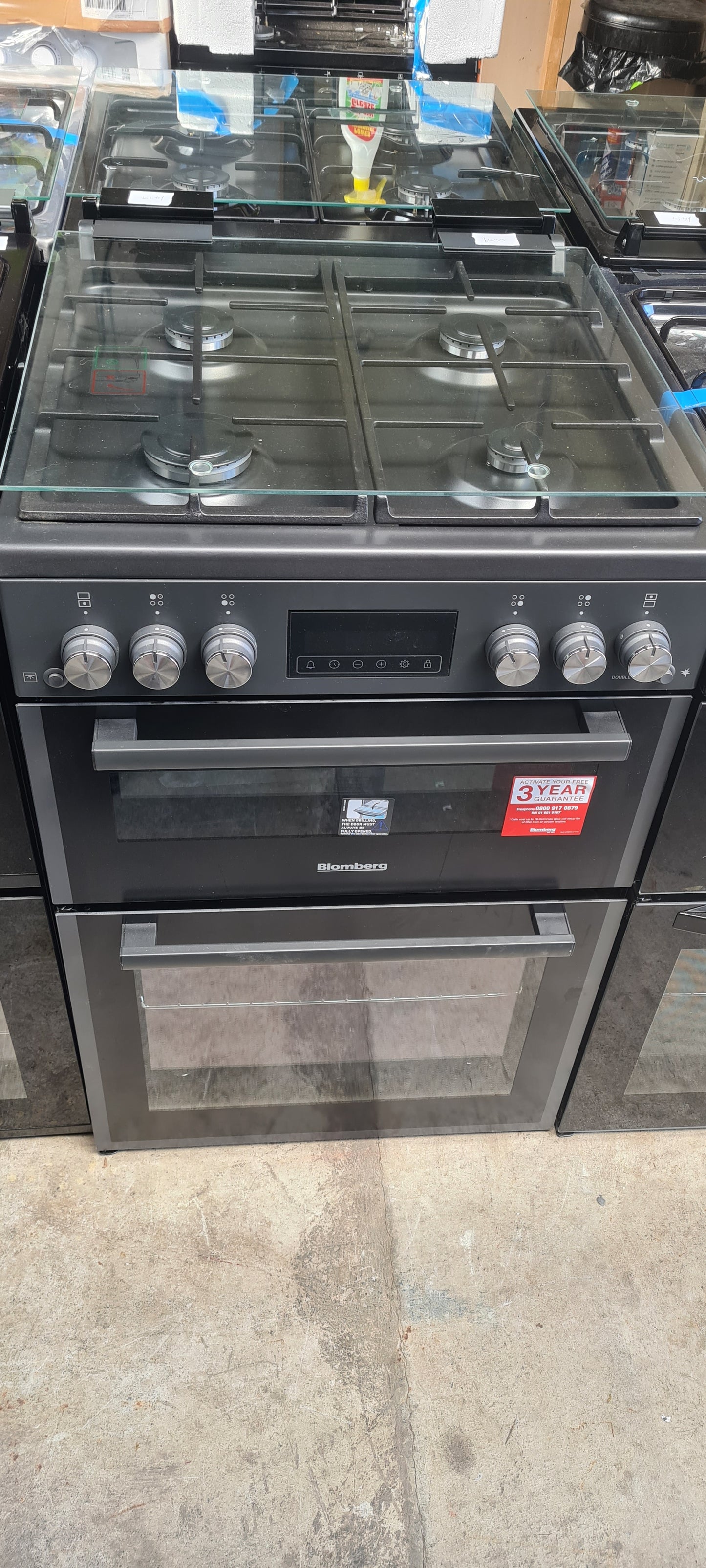 Blomberg GGRN655N 60cm Double Oven Gas Cooker with Gas Hob - Anthracite