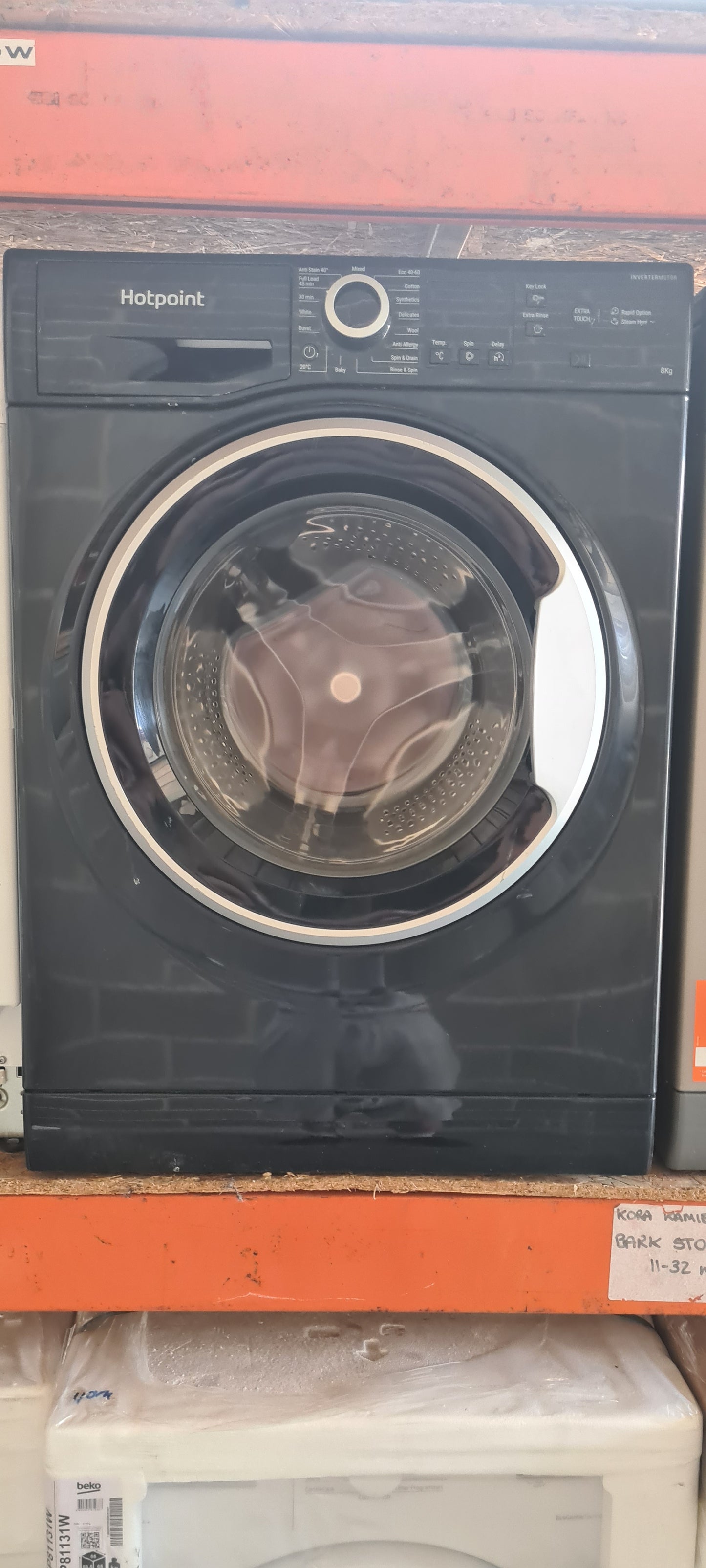 HOTPOINT Anti-Stain NSWR 846 BS UK 8 kg 1400 Spin Washing Machine - Black Reconditioned