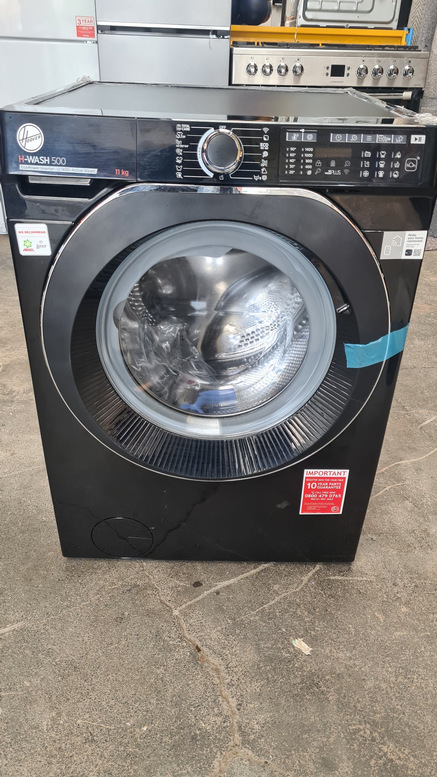 Hoover H-WASH 500 HW411AMBCB/1 11kg WiFi Connected Washing Machine with 1400 rpm - Black - A Rated