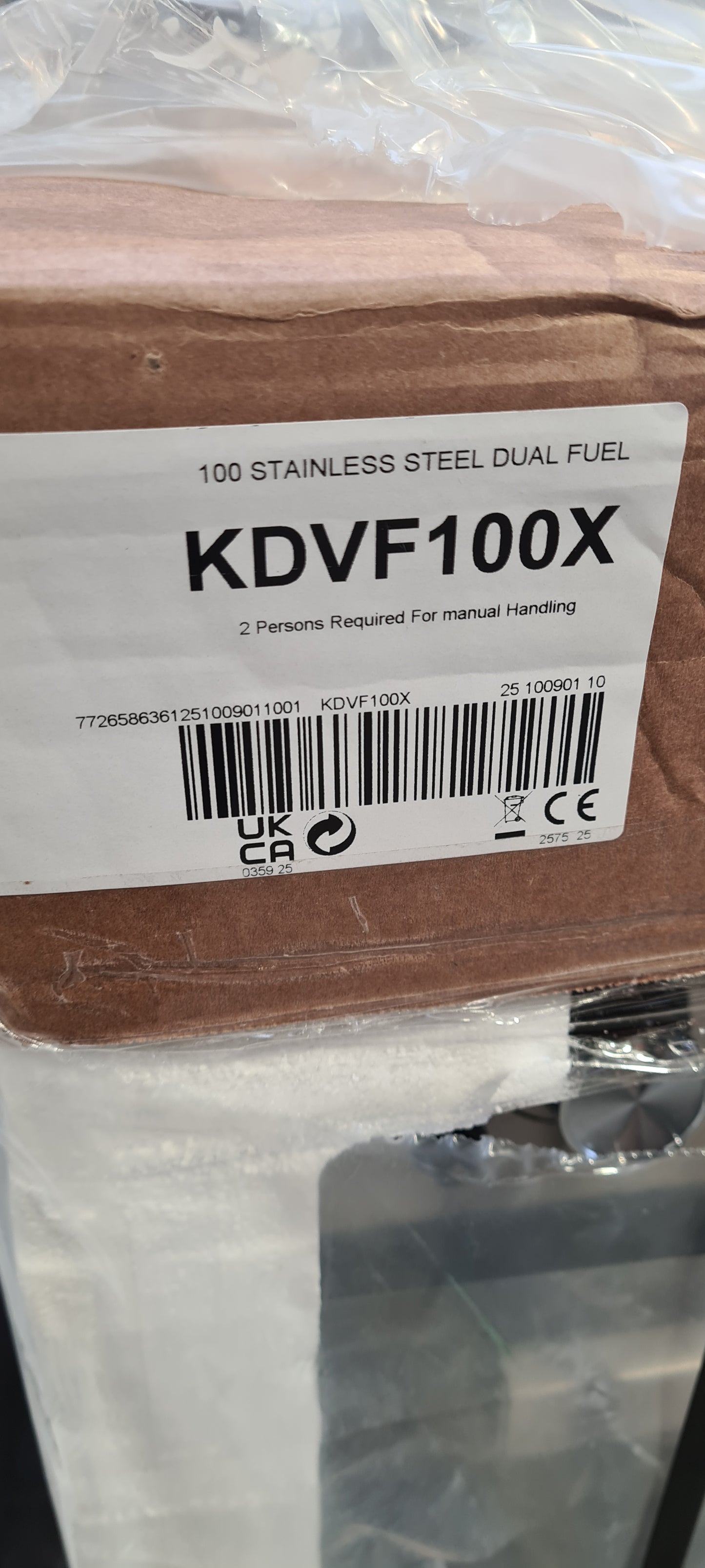 Beko KDVF100X 100cm wide Dual Fuel Range Cooker with Gas Hob - Stainless Steel - A/A Rated