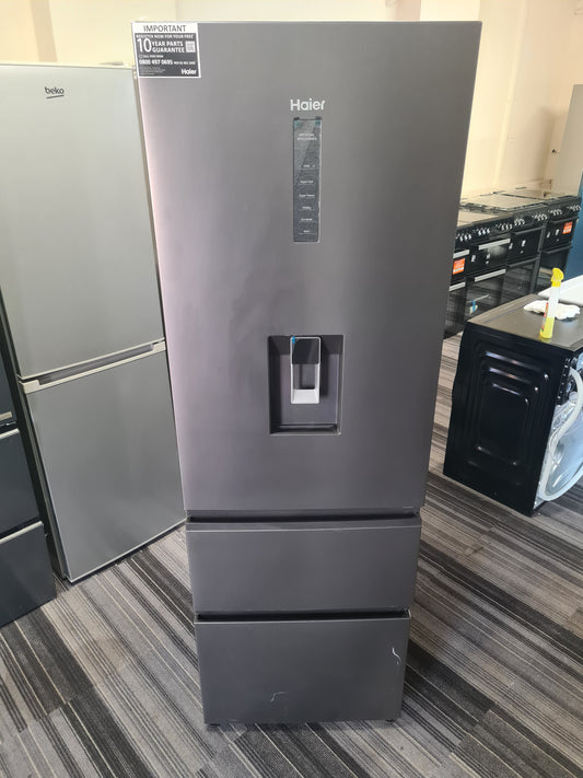 Haier HTW5618EWMP 59.5cm 60/40 Frost Free Fridge Freezer - Dark Inox