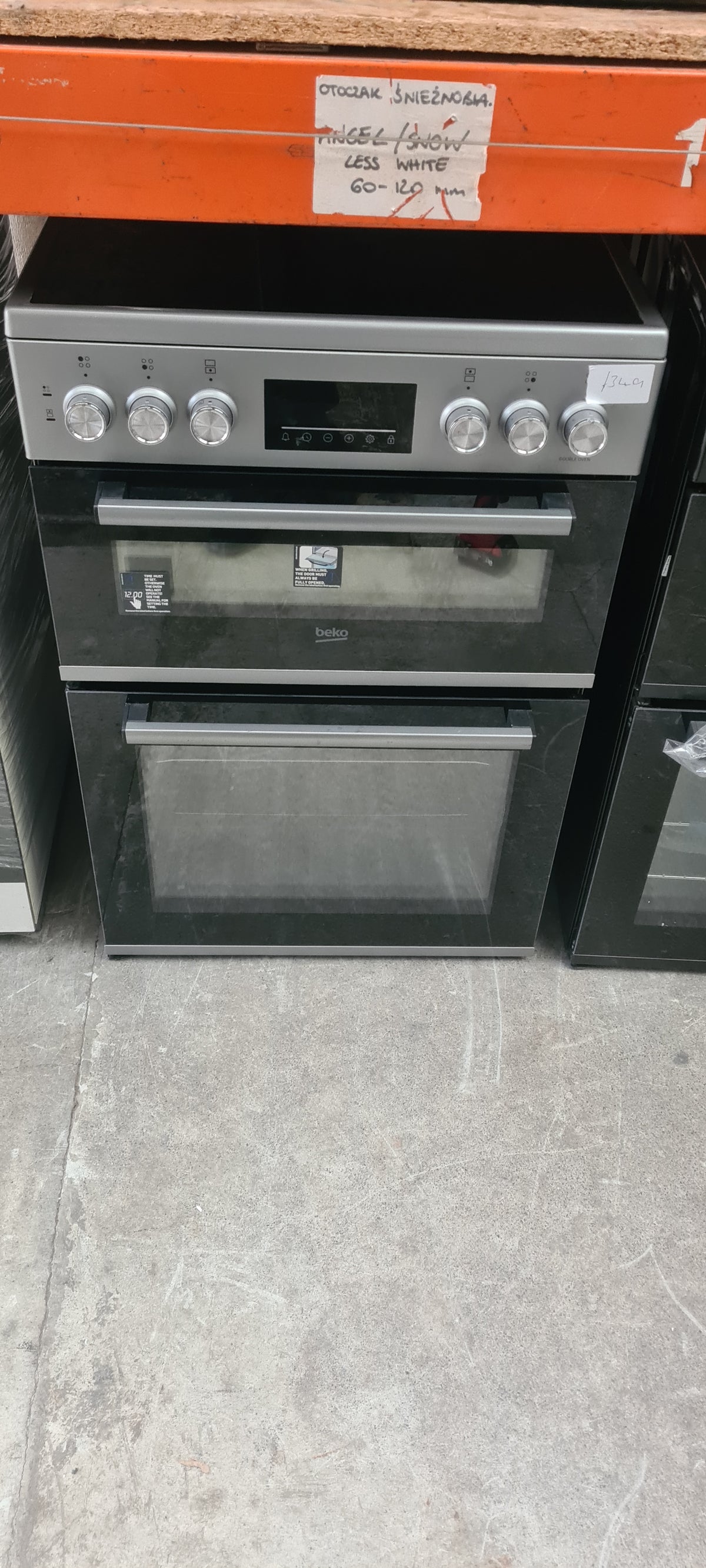 Beko EDC6731S 60cm Double Oven Electric Cooker with Vitroceramic Hob - Silver
