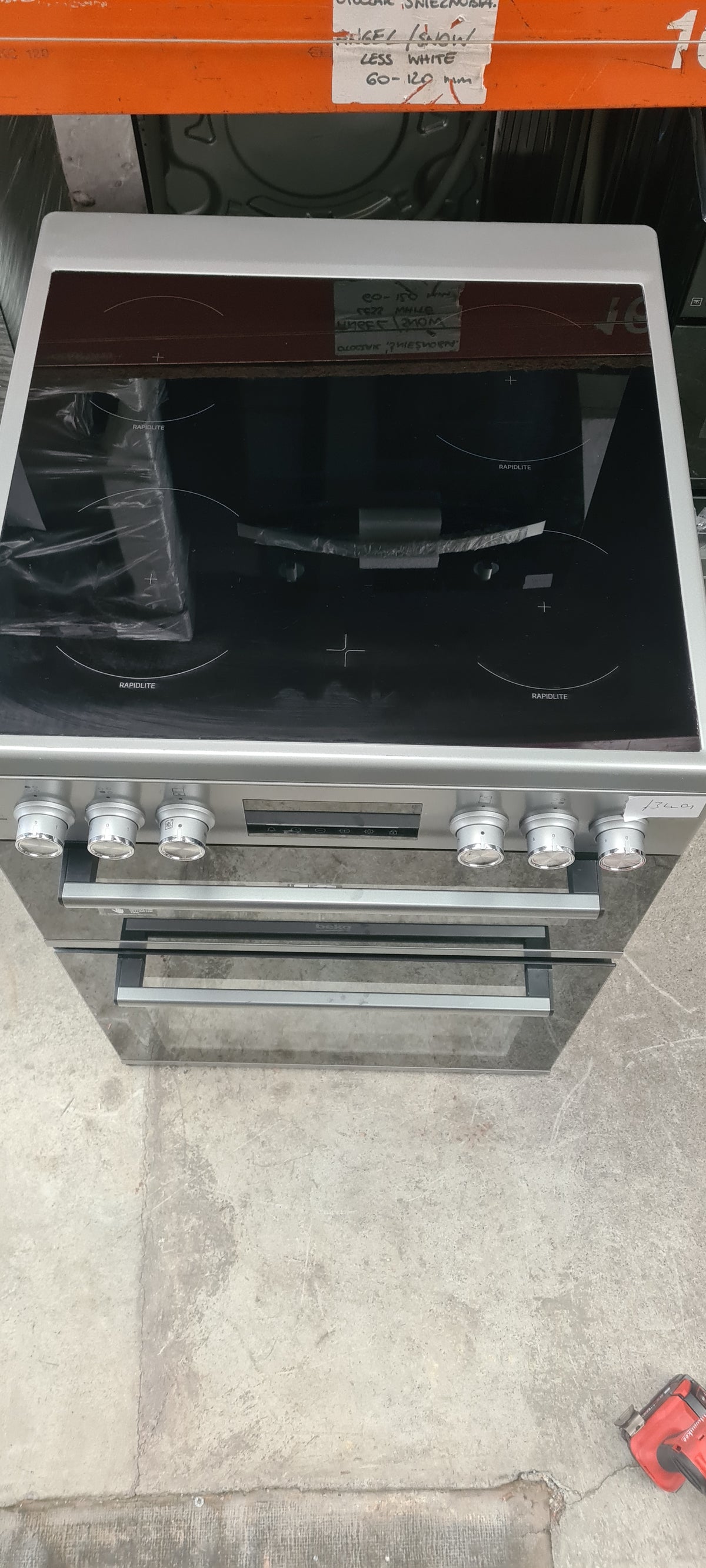 Beko EDC6731S 60cm Double Oven Electric Cooker with Vitroceramic Hob - Silver