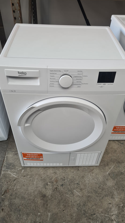 Beko DTLCE80041W 8kg Condenser Tumble Dryer - White Reconditioned