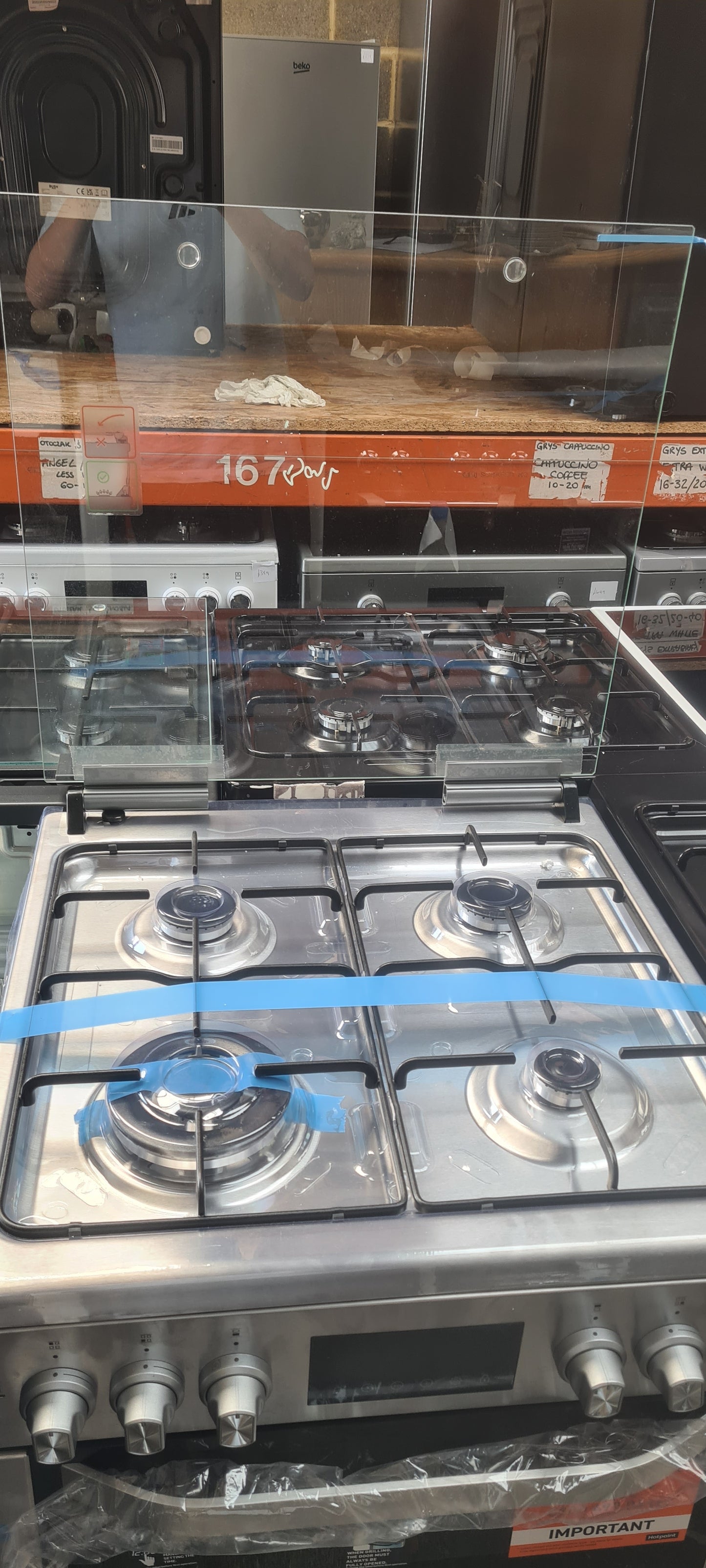 HOTPOINT Multiflow HDD6GDC2WX 60 cm Dual Fuel Cooker - Stainless Steel