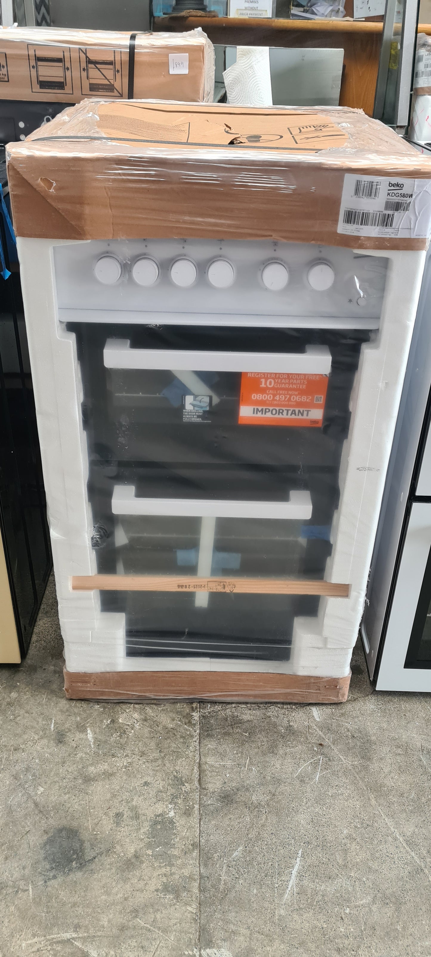 Beko KDG580W 50cm wide Gas Cooker with Gas Grill - White - A+ Rated