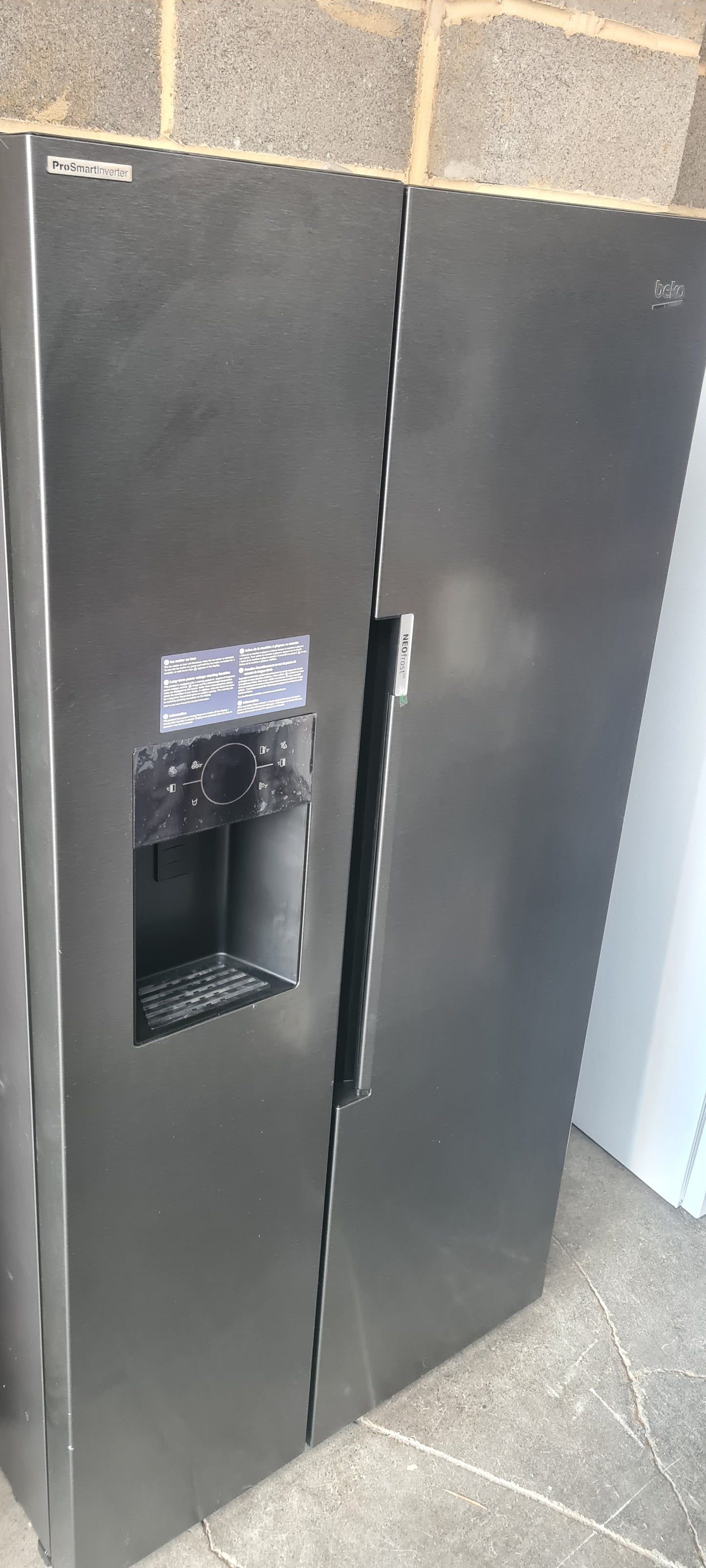 BEKO Pro ASP342VPZ American-Style Fridge Freezer - Black Steel