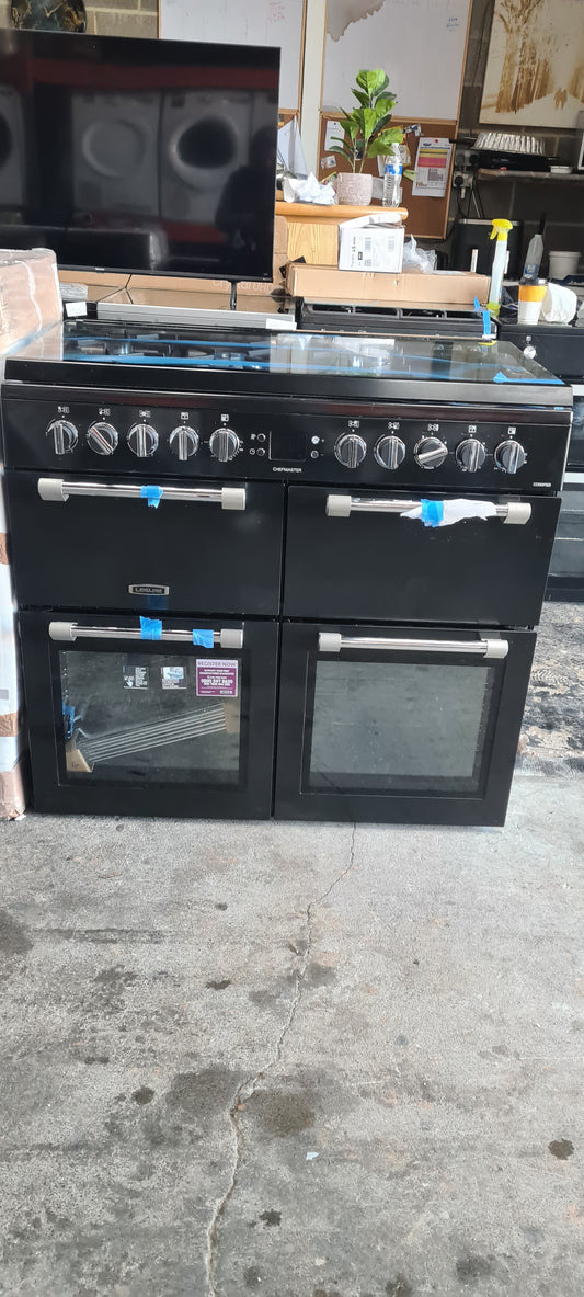 Leisure Chefmaster CC100F521K 100cm wide Dual Fuel Range Cooker with Gas Hob - Black - A/A/A Rated