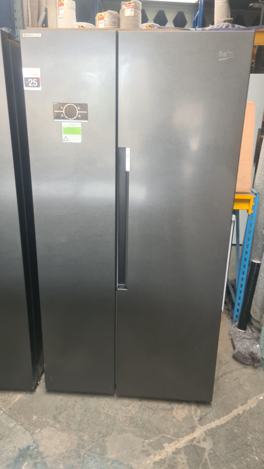 BEKO Pro HarvestFresh ASL1442VPZ American-Style Fridge Freezer - Black Steel