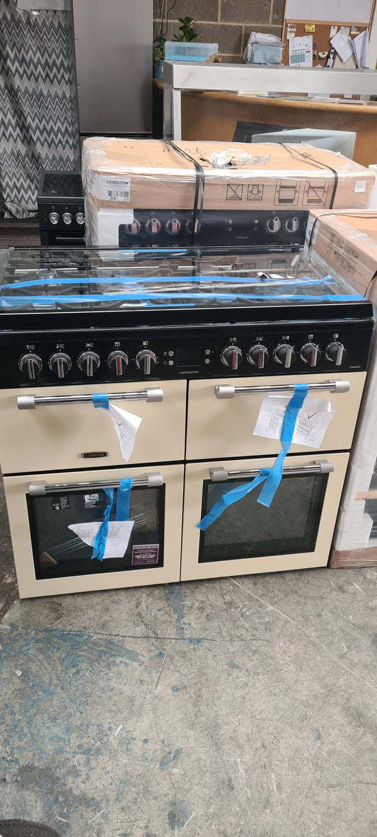 Leisure Chefmaster CC100F521C 100cm wide Dual Fuel Range Cooker with Gas Hob - Cream - A/A/A Rated