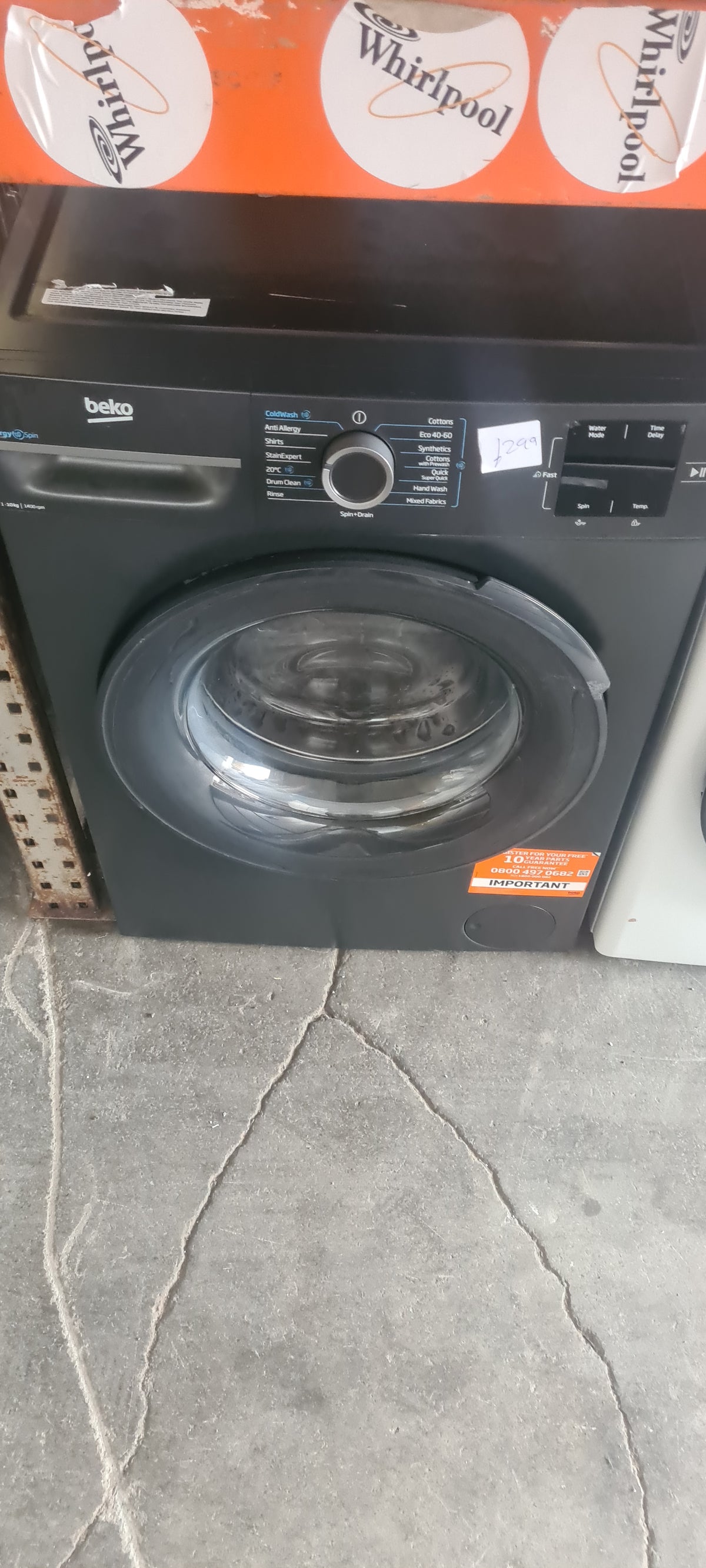 BEKO EnergySpin BM3WT31041A 10kg 1400 Spin Washing Machine - Anthracite