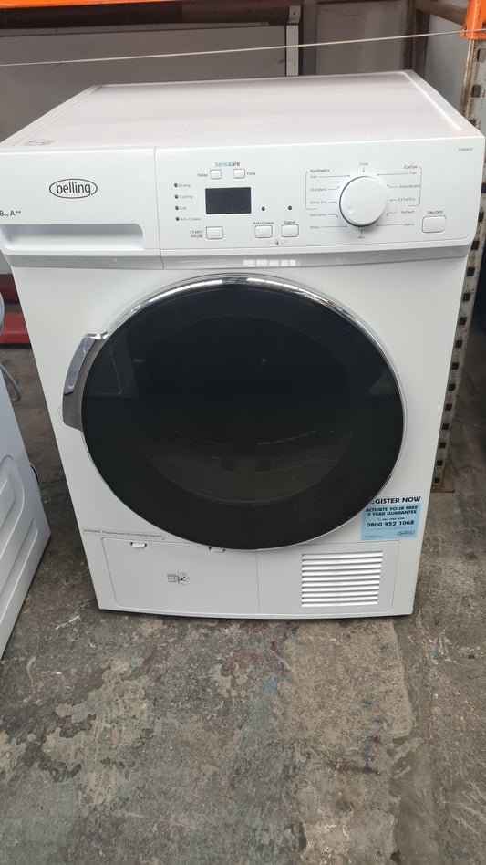 BELLING BEL FHD800 Heat Pump Tumble Dryer - White 28 Day Return