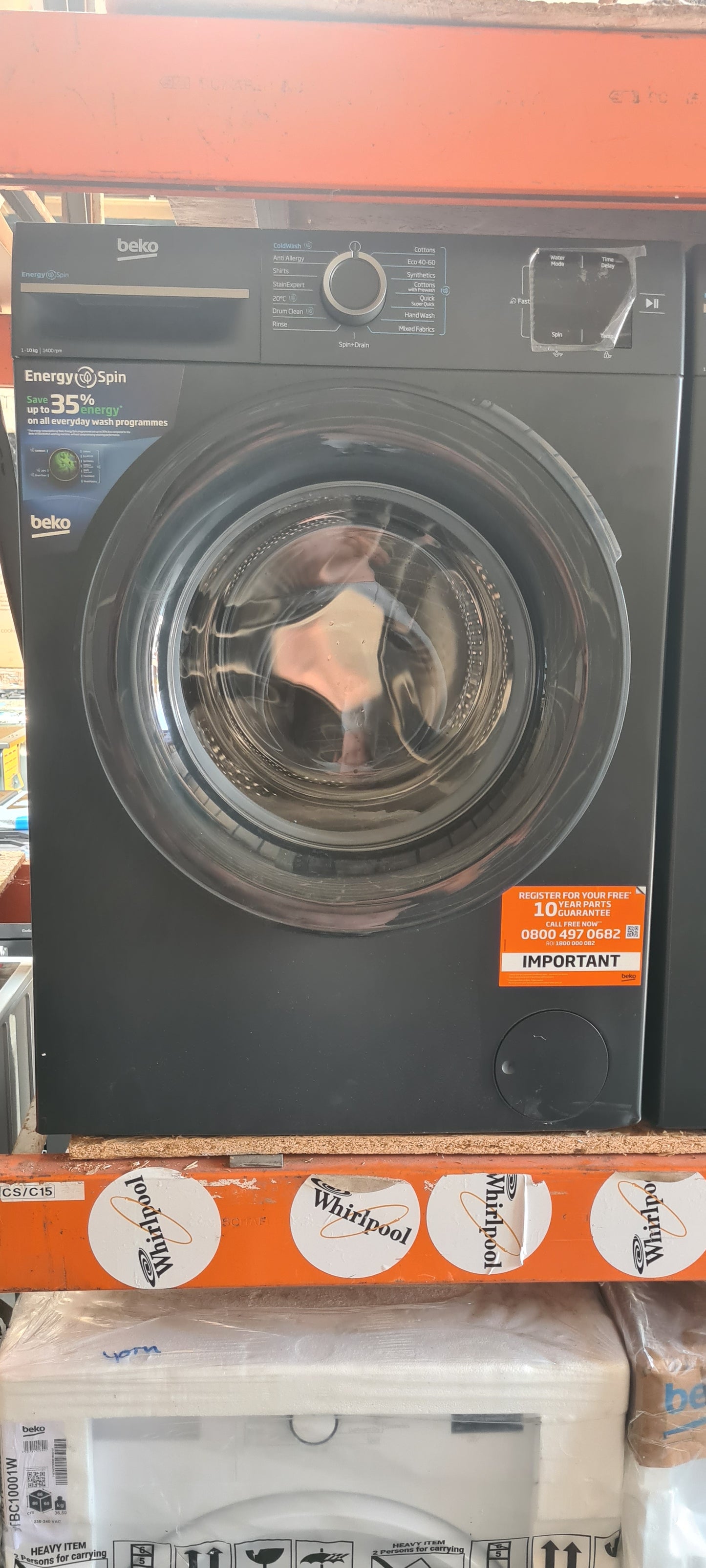 BEKO EnergySpin BM3WT31041A 10kg 1400 Spin Washing Machine - Anthracite