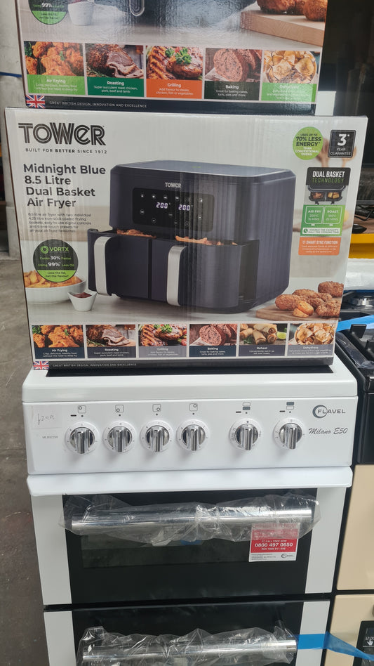 TOWER Vortx T17137CMNB Dual Basket Air Fryer - Midnight Blue