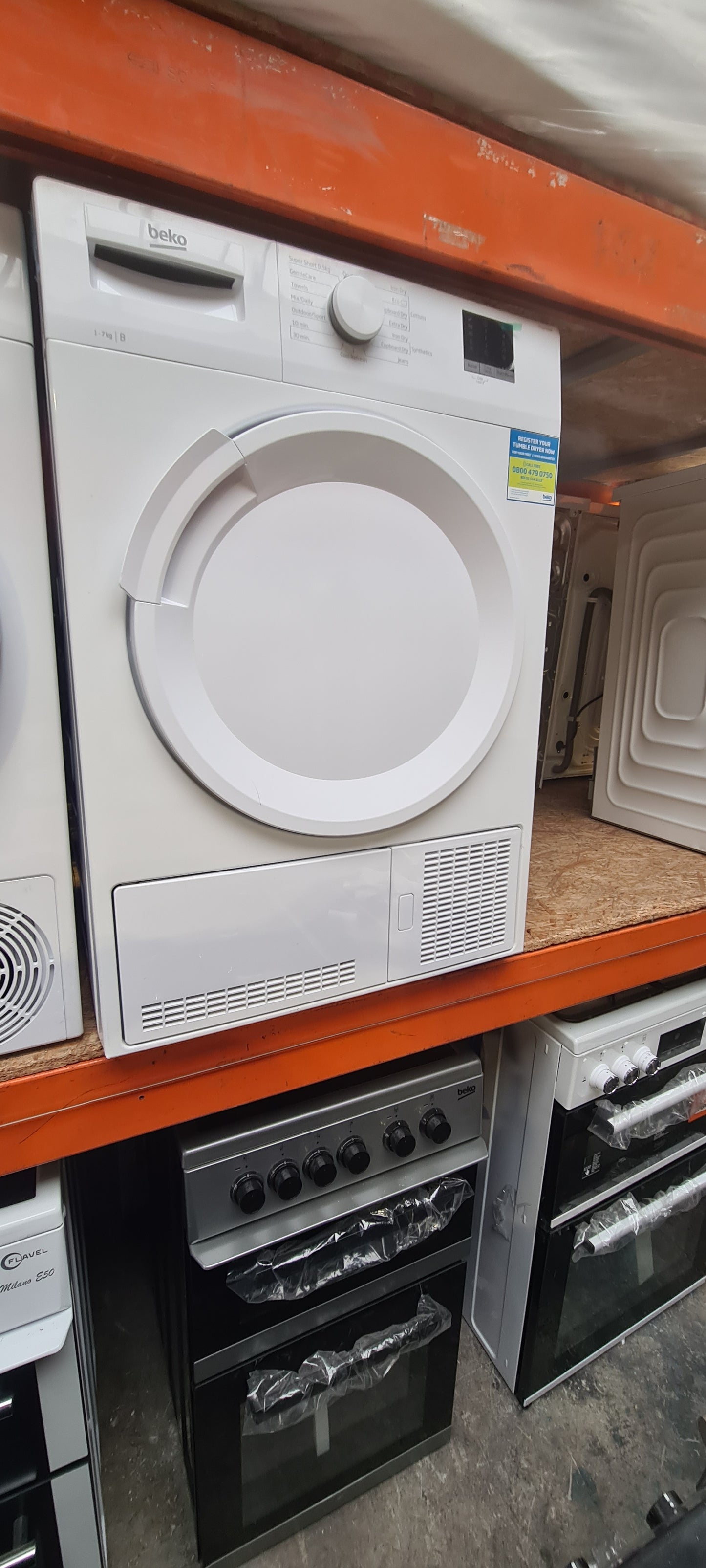 Beko DTLCE70051W 7Kg Condenser Tumble Dryer - White - B Rated