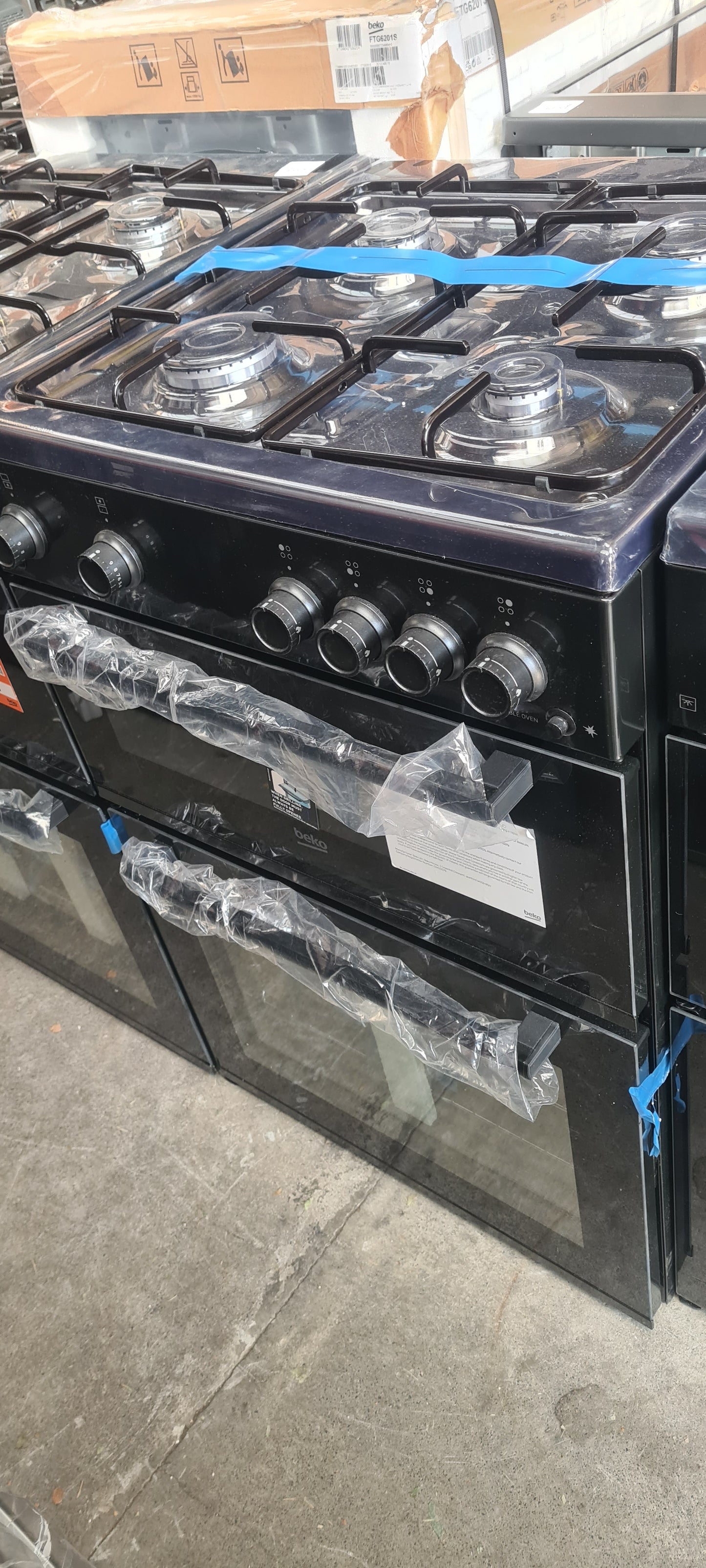 Beko FDG6201K 60cm wide Double Oven Gas Cooker - Black - A/A+ Rated
