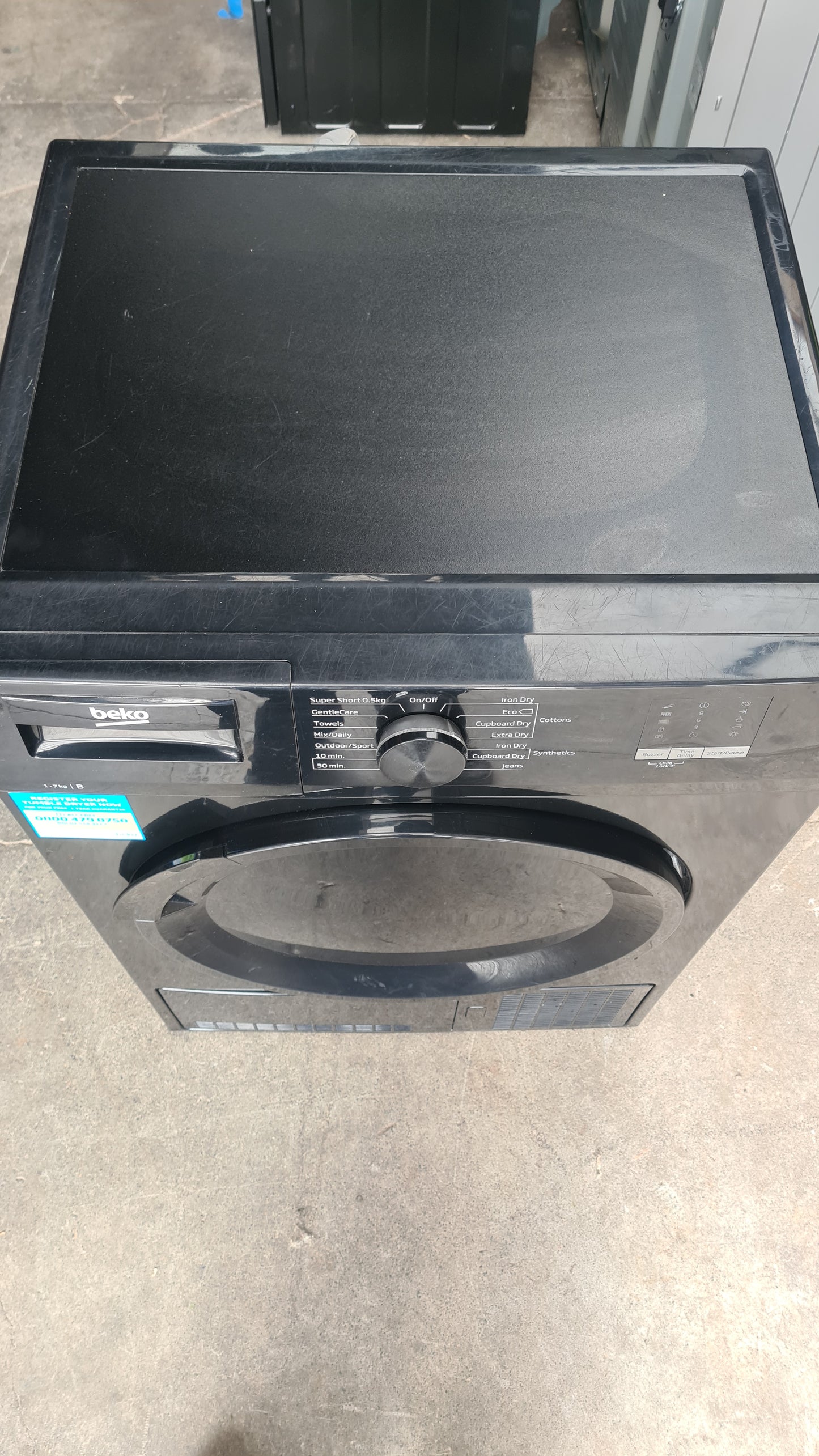 Beko DTLCE70051B Condenser Tumble Dryer, 7kg, Black, RECONDITIONED