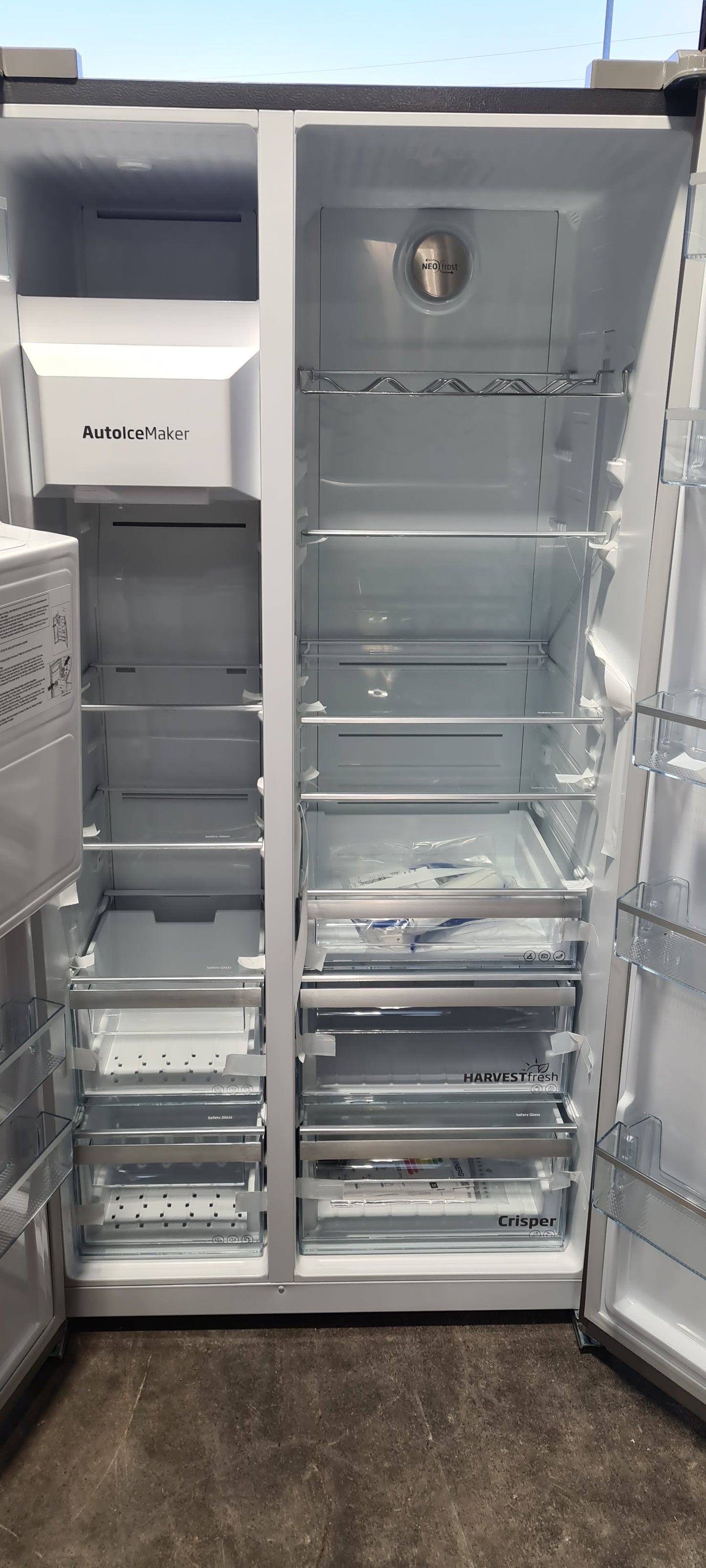 BEKO Pro ASP352VPX American-Style Fridge Freezer - Brushed Steel