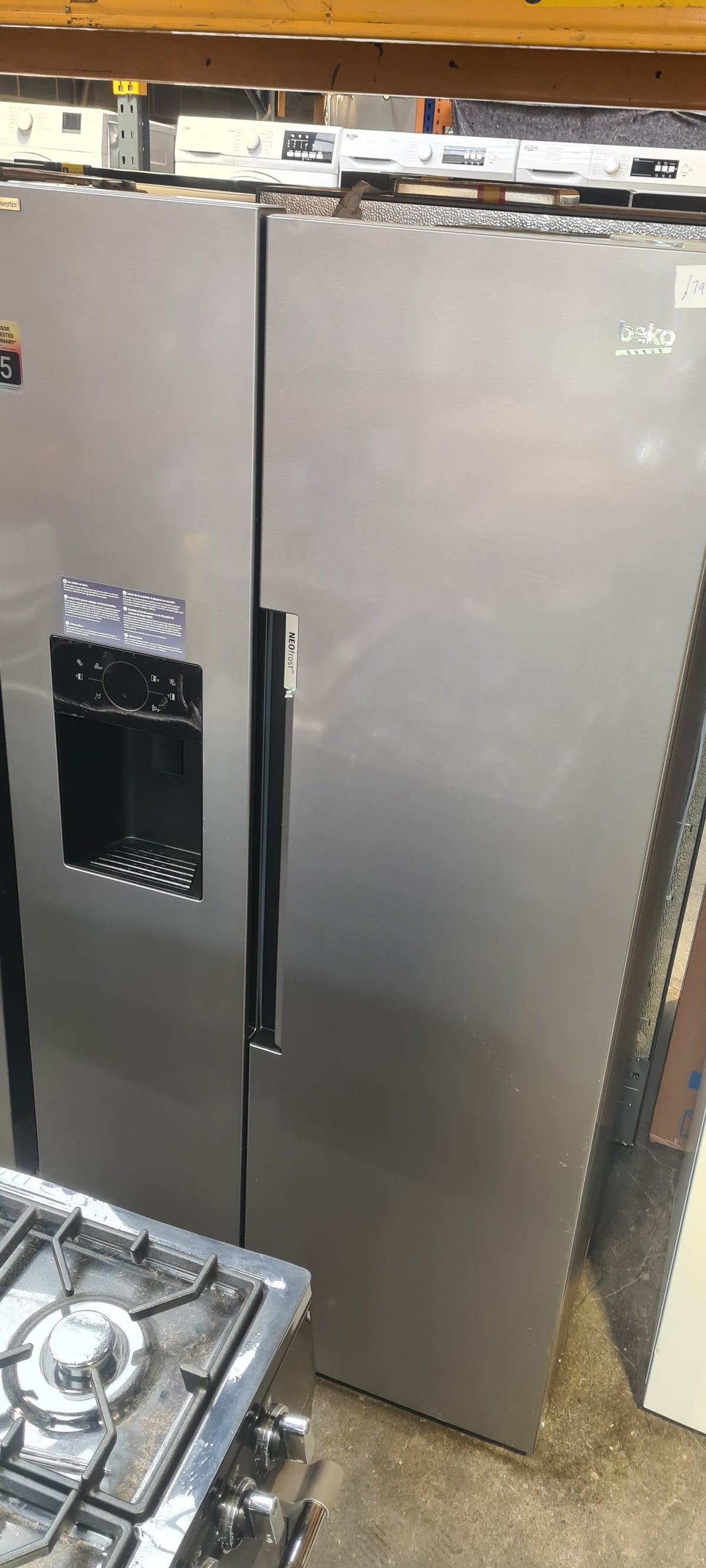 Beko HarvestFresh™ ASP342VPS Plumbed Frost Free American Fridge Freezer - Stainless Steel Effect