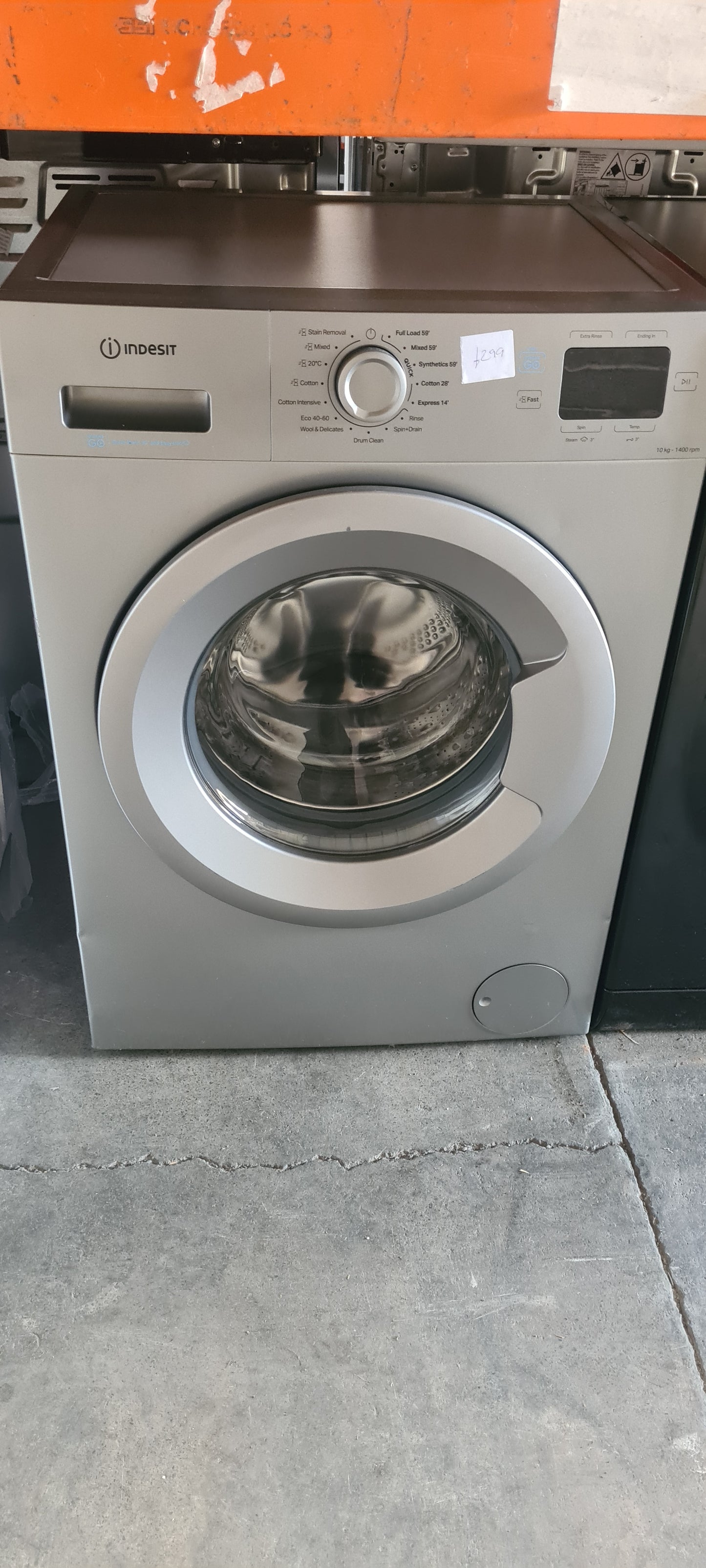 INDESIT Push&Go IP 1046S UK 10 kg 1400 Spin Washing Machine - Silver