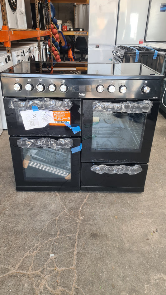 Beko KDVC100K 100cm Electric Range Cooker with Ceramic Hob - Black - A/A Rated