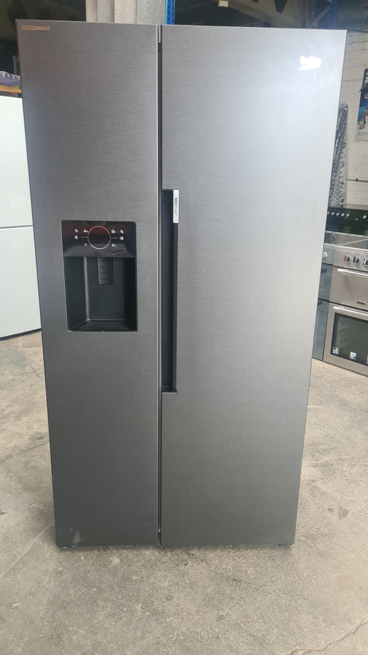 BEKO Pro HarvestFresh ASN652VPZ Fridge Freezer - Black Steel