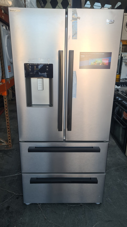 BEKO Pro HarvestFresh GNE460520DVPX Fridge Freezer - Brushed Steel