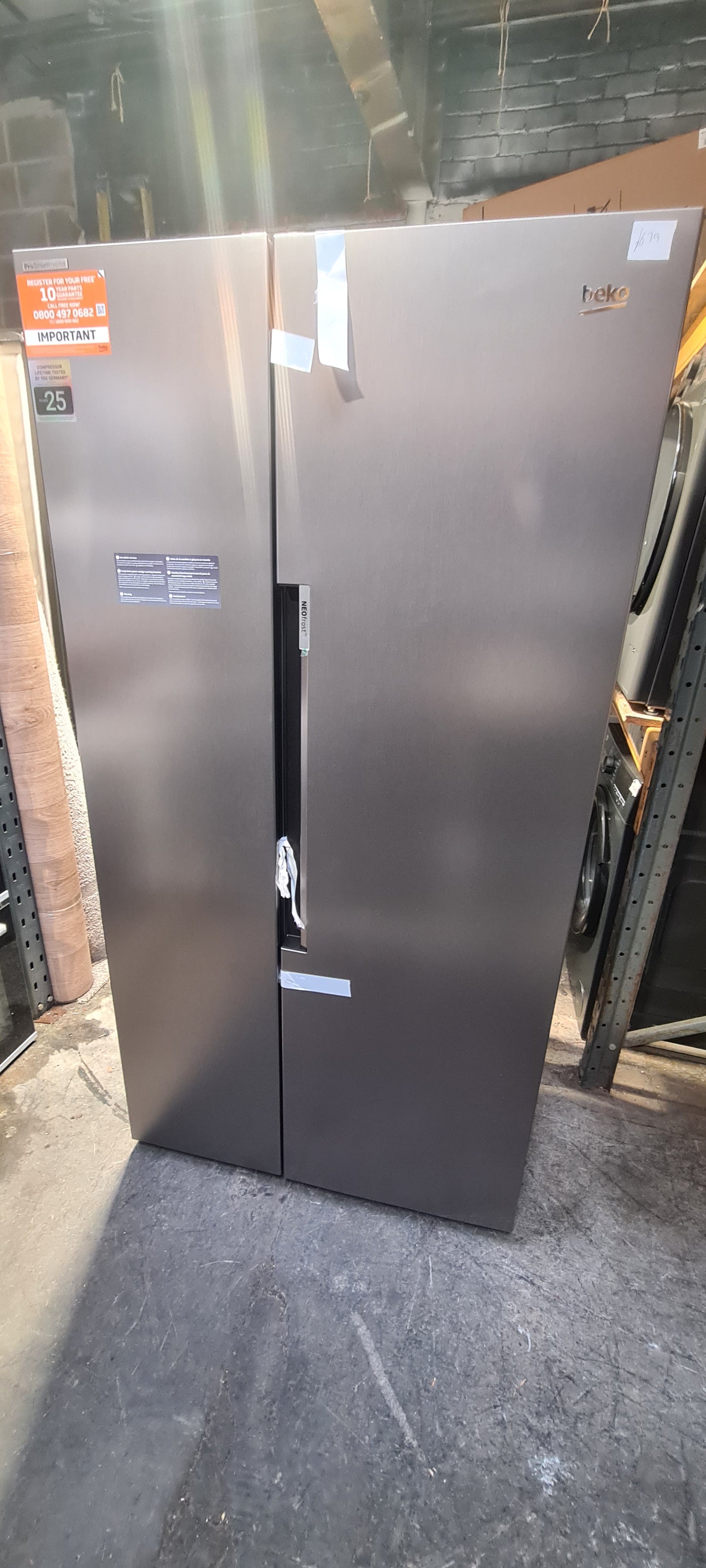 Beko HarvestFresh™ ASP342NDVPX American Fridge Freezer - Stainless Steel