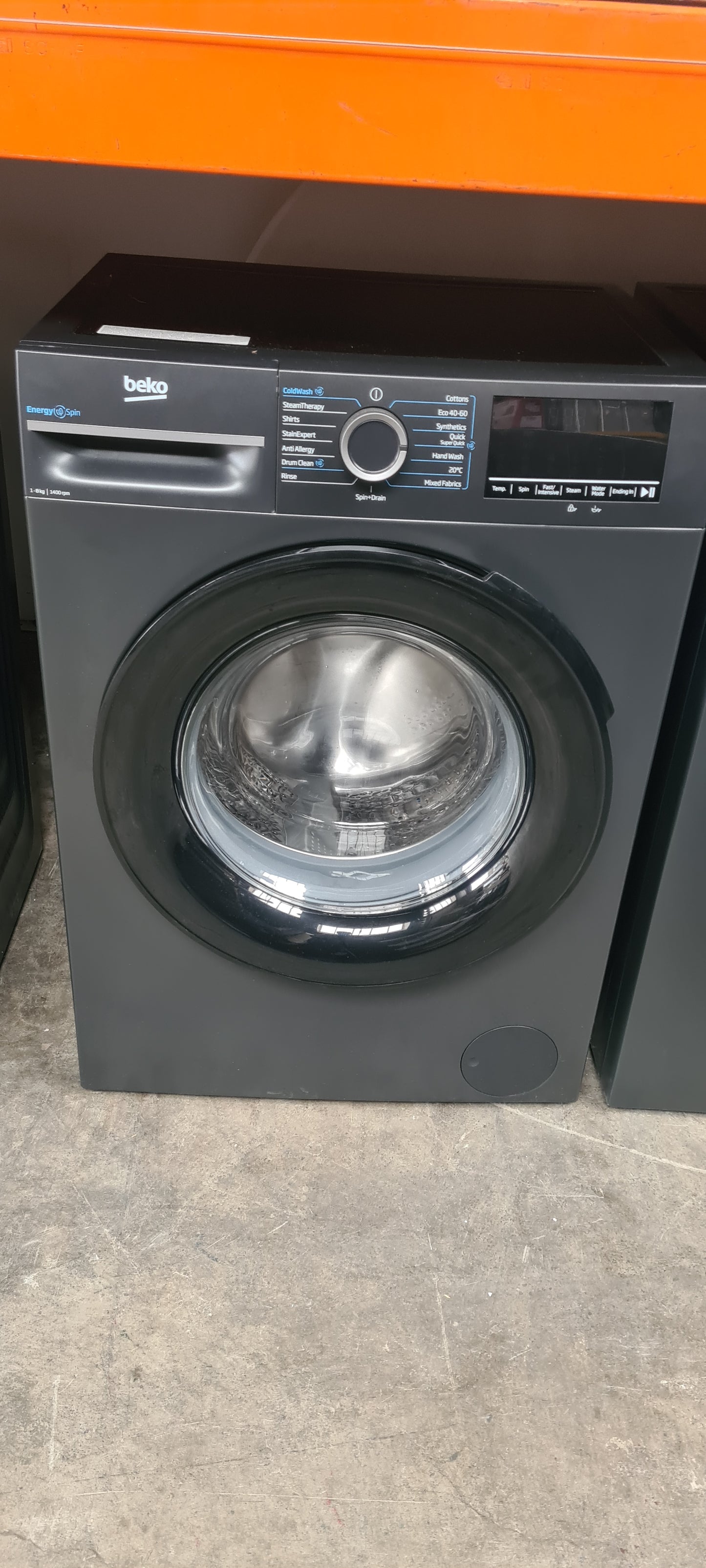 Beko EnergySpin™ BM3WT4841IA 8kg Washing Machine with 1400 rpm - Anthracite - A Rated