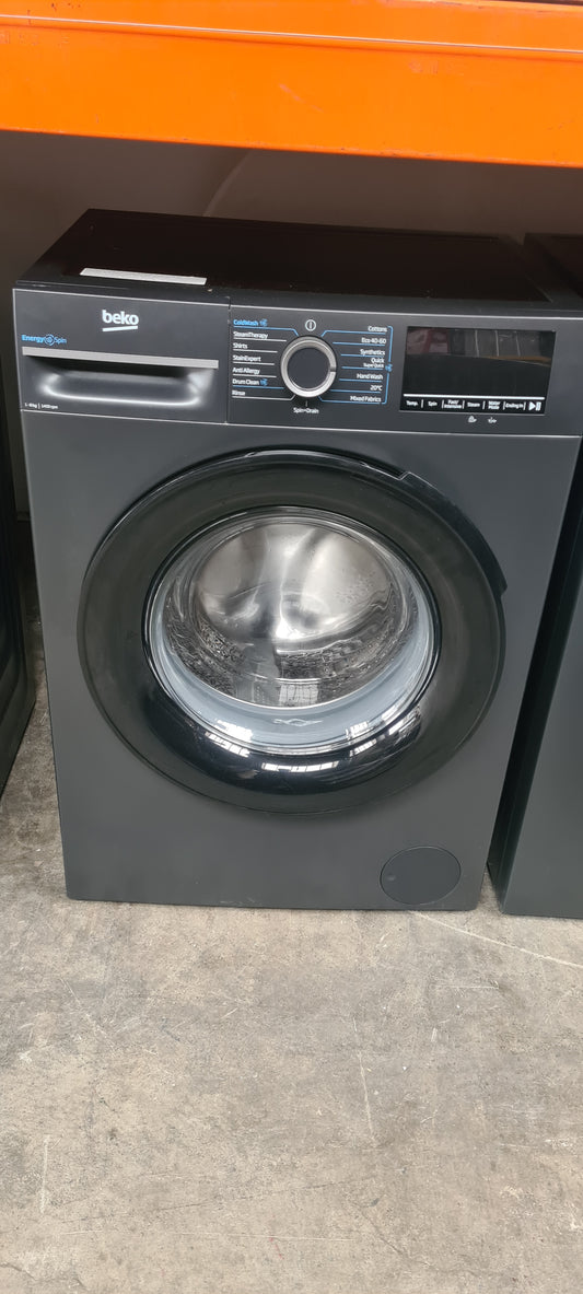 Beko EnergySpin™ BM3WT4841IA 8kg Washing Machine with 1400 rpm - Anthracite - A Rated