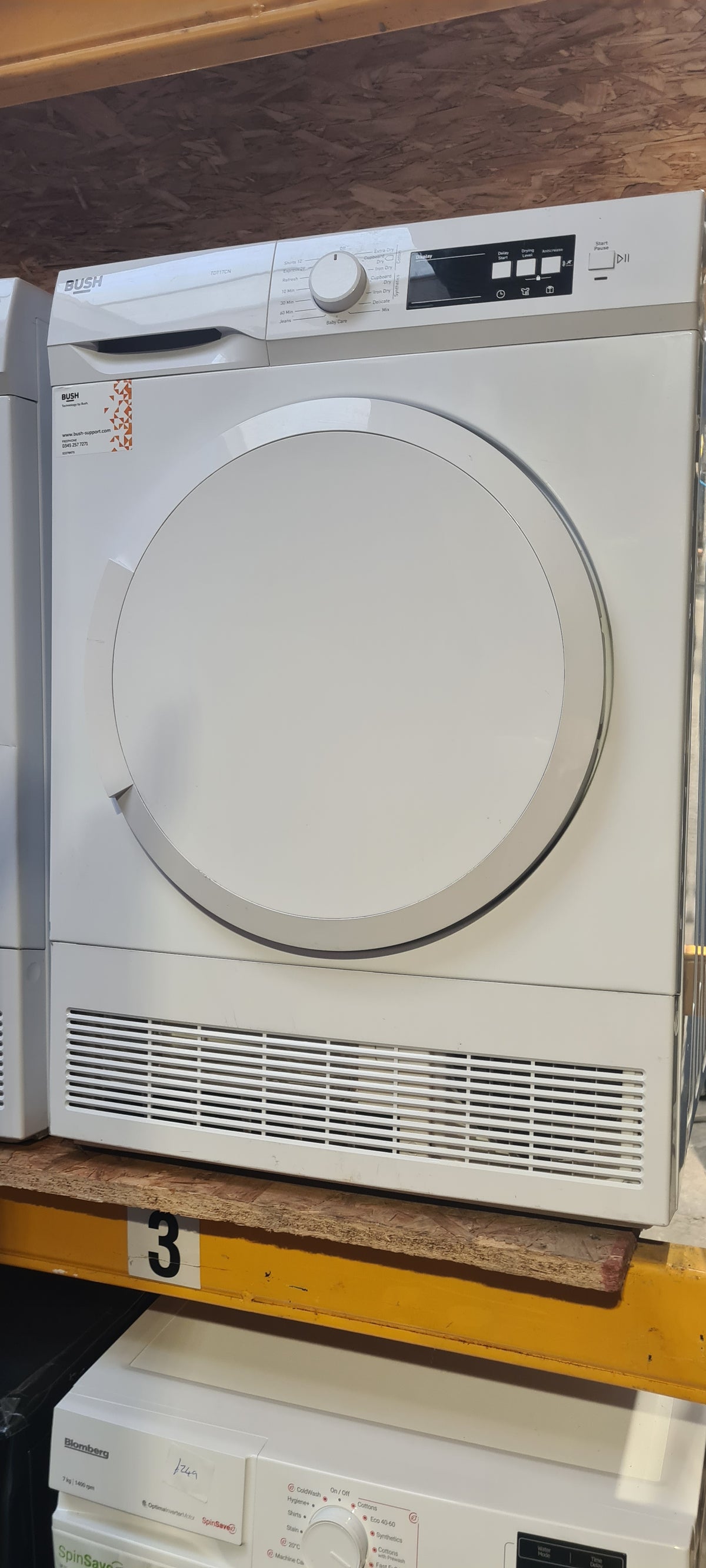 Bush TDT17CN 7KG Condenser Tumble Dryer - White Ex display May have marks
