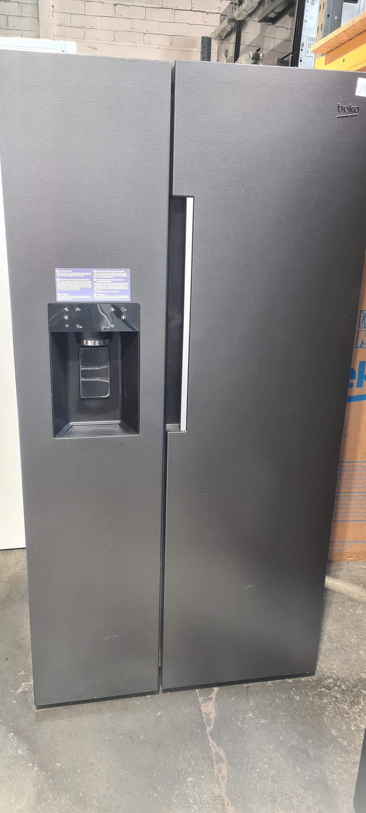 BEKO HarvestFresh AeroFlow ASN492VPZ American-Style Fridge Freezer - Dark Inox