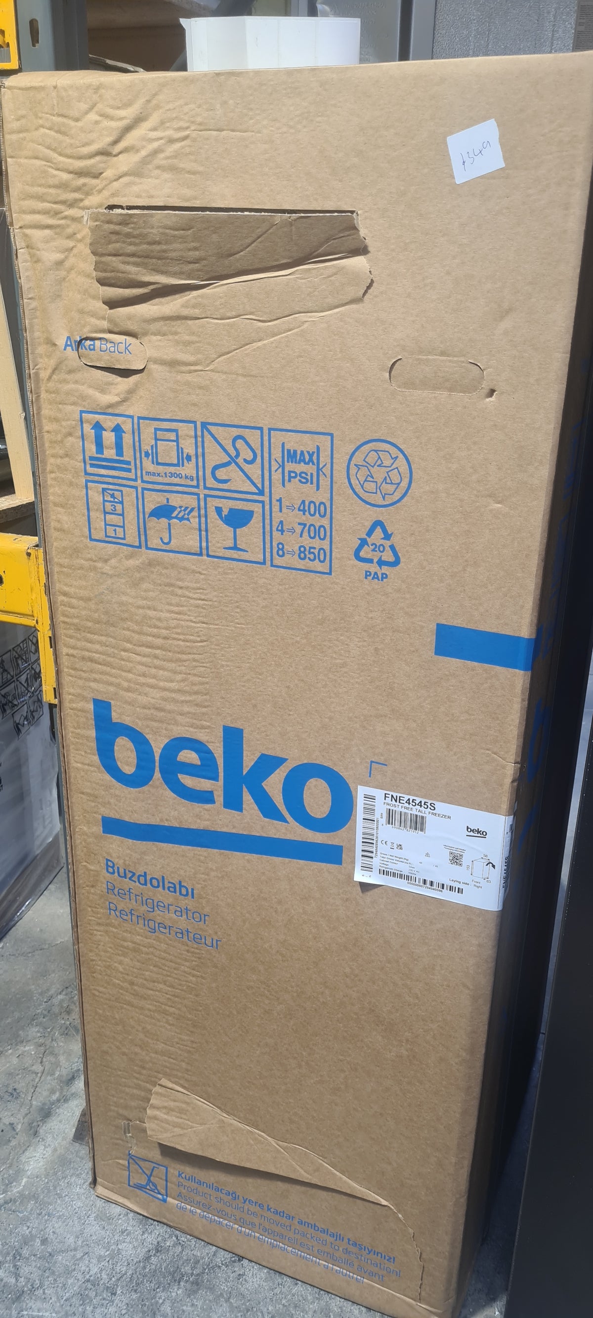 BEKO FNE4545S Tall Freezer - Silver