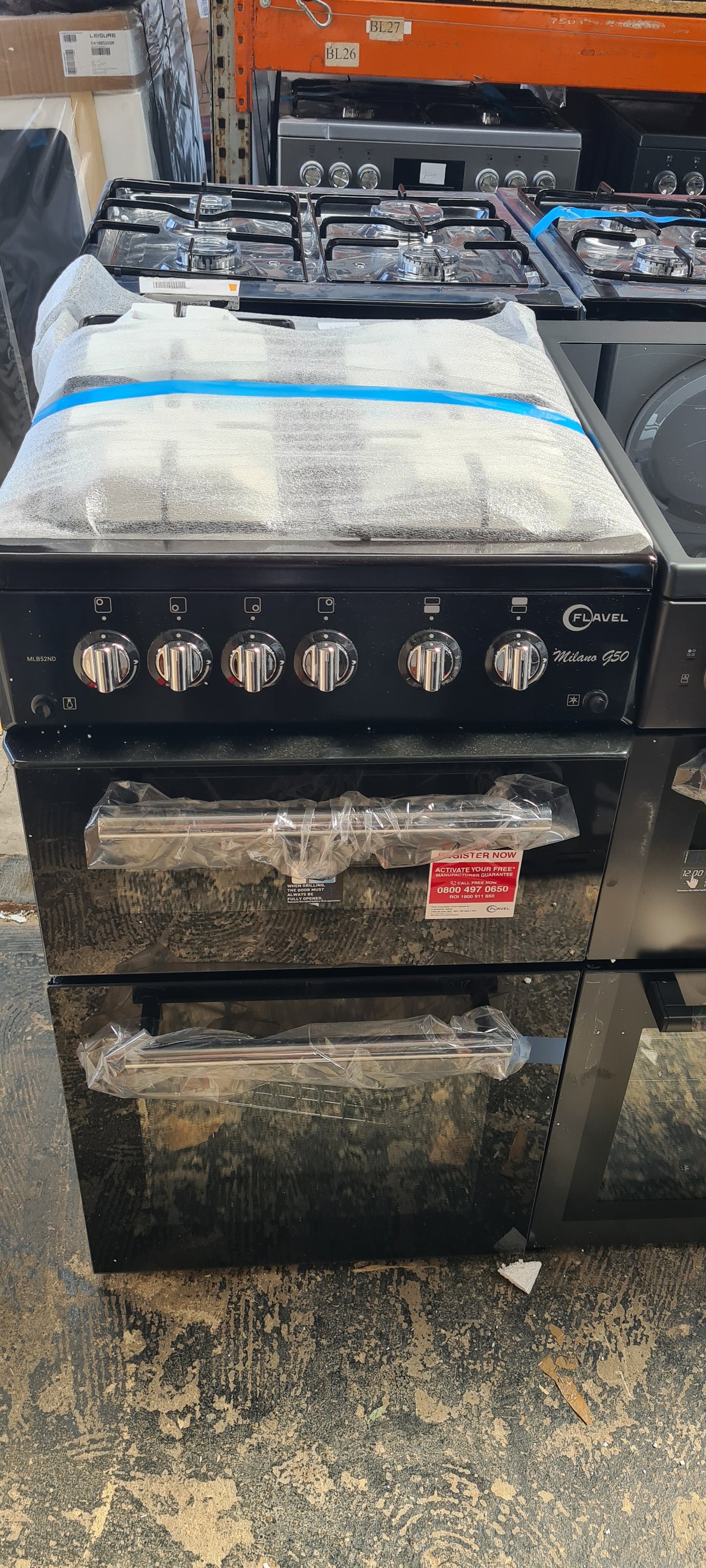 FLAVEL MLB52NDK 50 cm Gas Cooker - Black & Stainless Steel