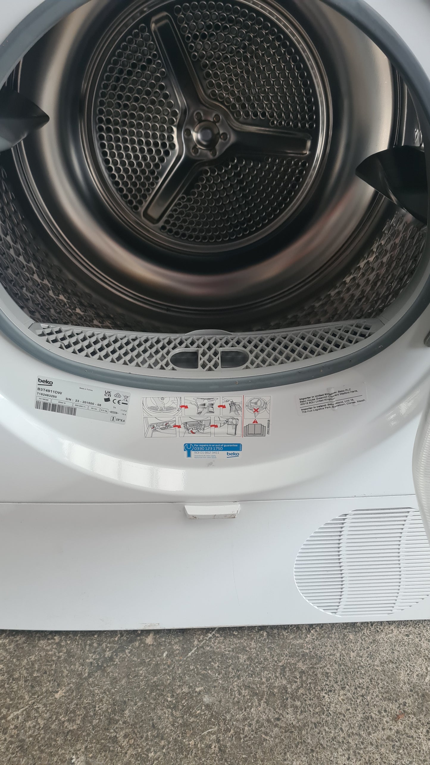 Beko B3T4911DW 9Kg Condenser Tumble Dryer - White - B Rated