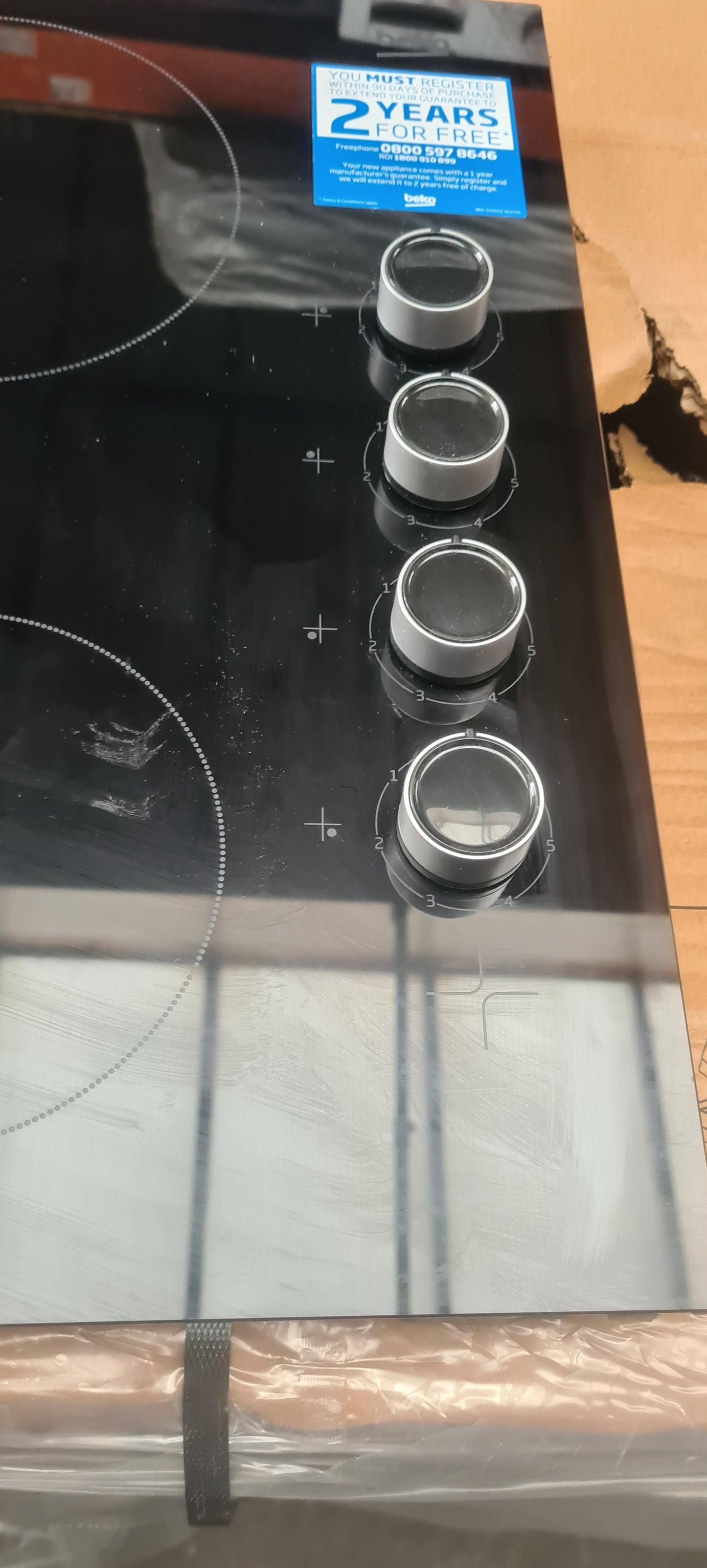 Beko 60cm Built-In Electric Ceramic Hob - Black - HCC64103
