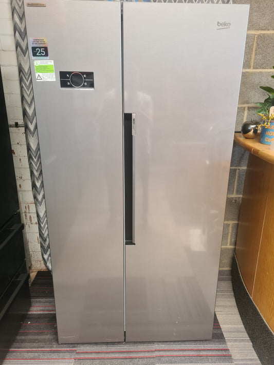 BEKO Pro HarvestFresh ASL1442VPS American-Style Fridge Freezer - Stainless Steel