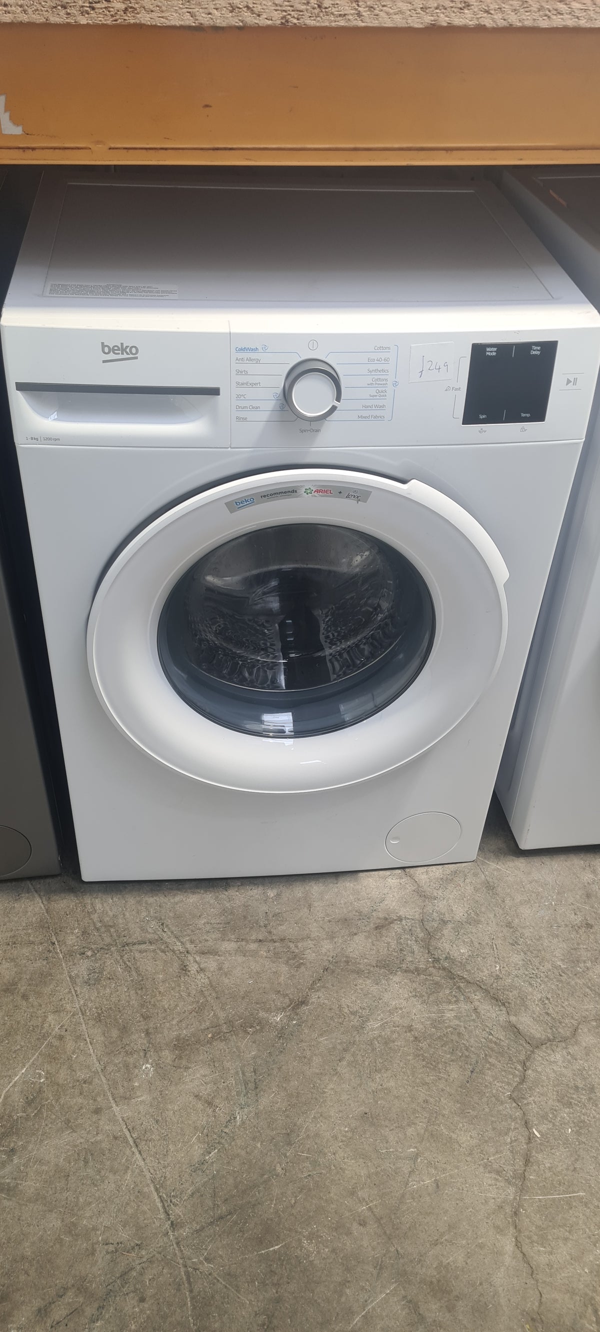 Beko EnergySpin™ BM3WT3841W 8kg Washing Machine with 1400 rpm - White - A Rated