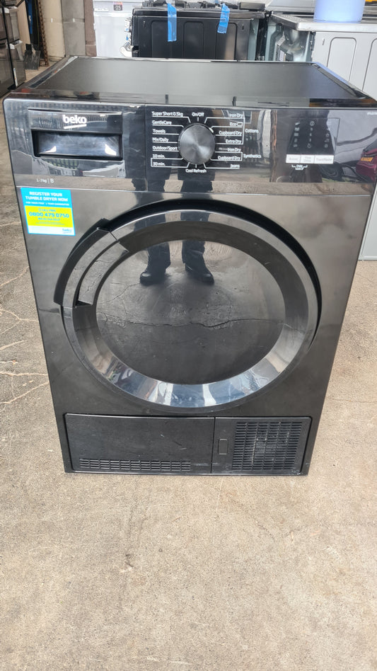 Beko DTLCE70051B Condenser Tumble Dryer, 7kg, Black, RECONDITIONED